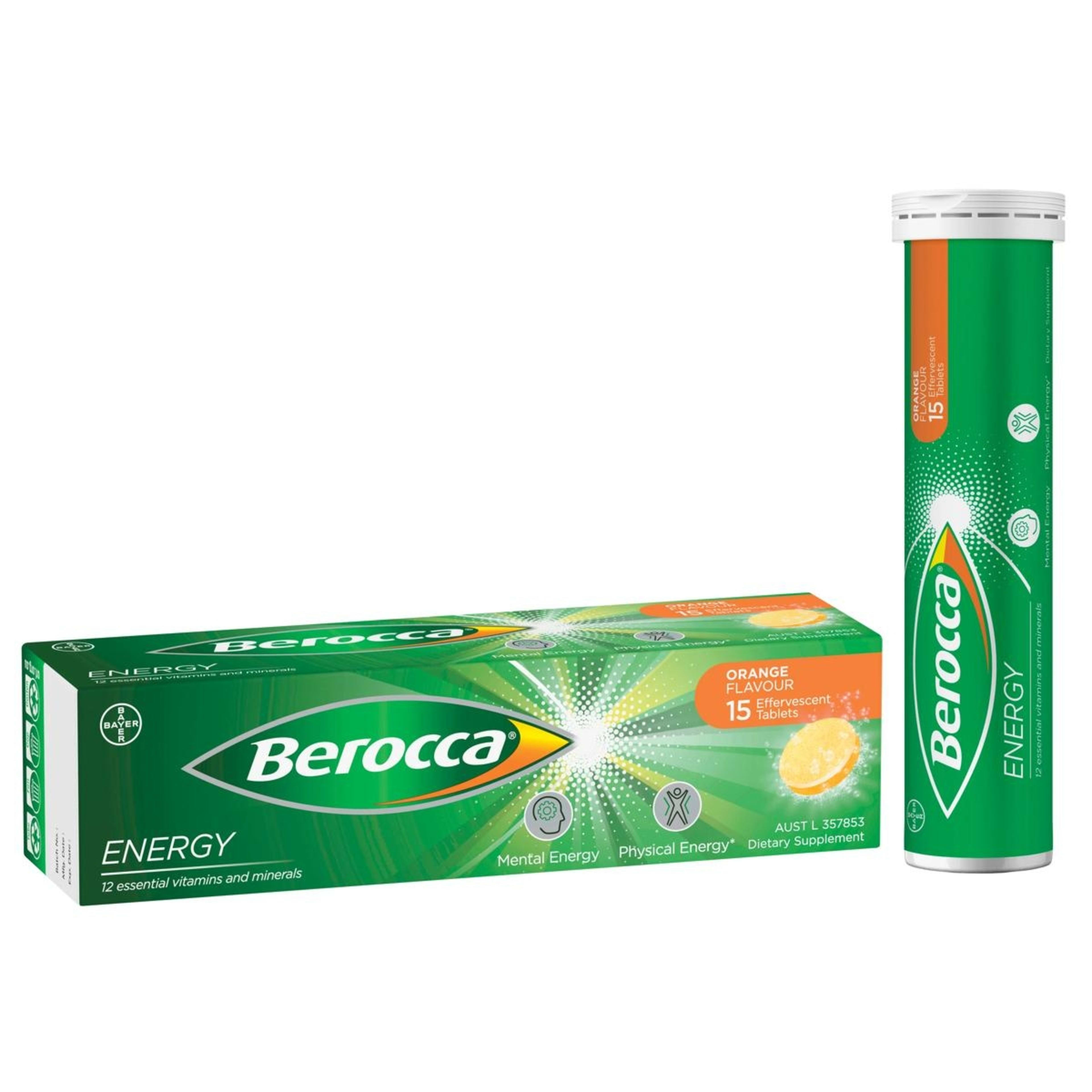6 15 Pack Berroca Energy Orange Flavour Effervescent Tablets, 6 of 10