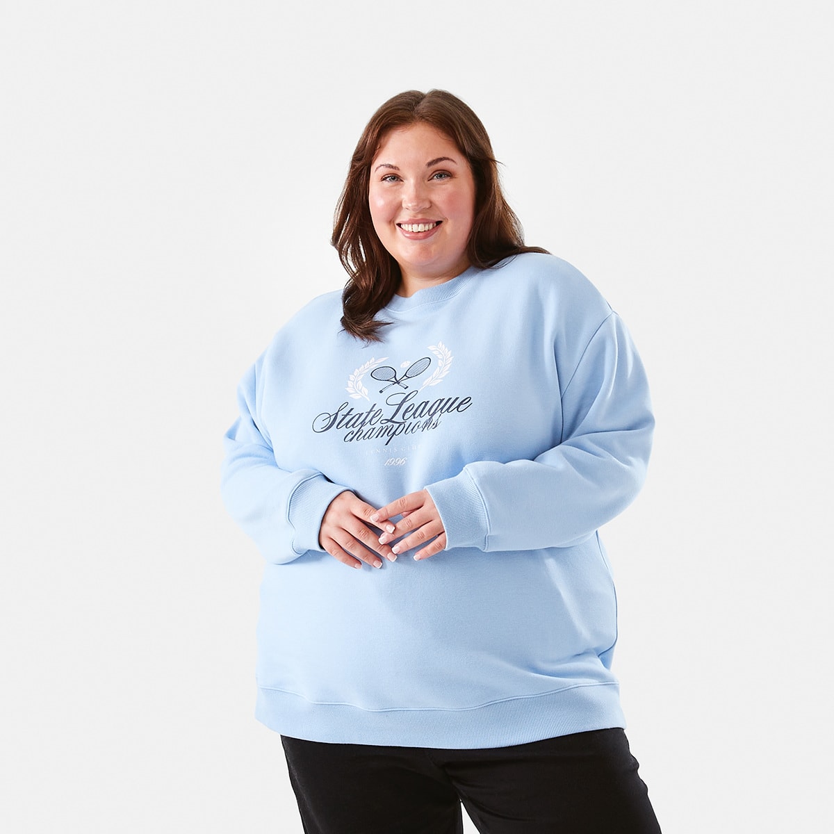 Curve Long Sleeve Crew Neck Print Sweatshirt Kmart NZ