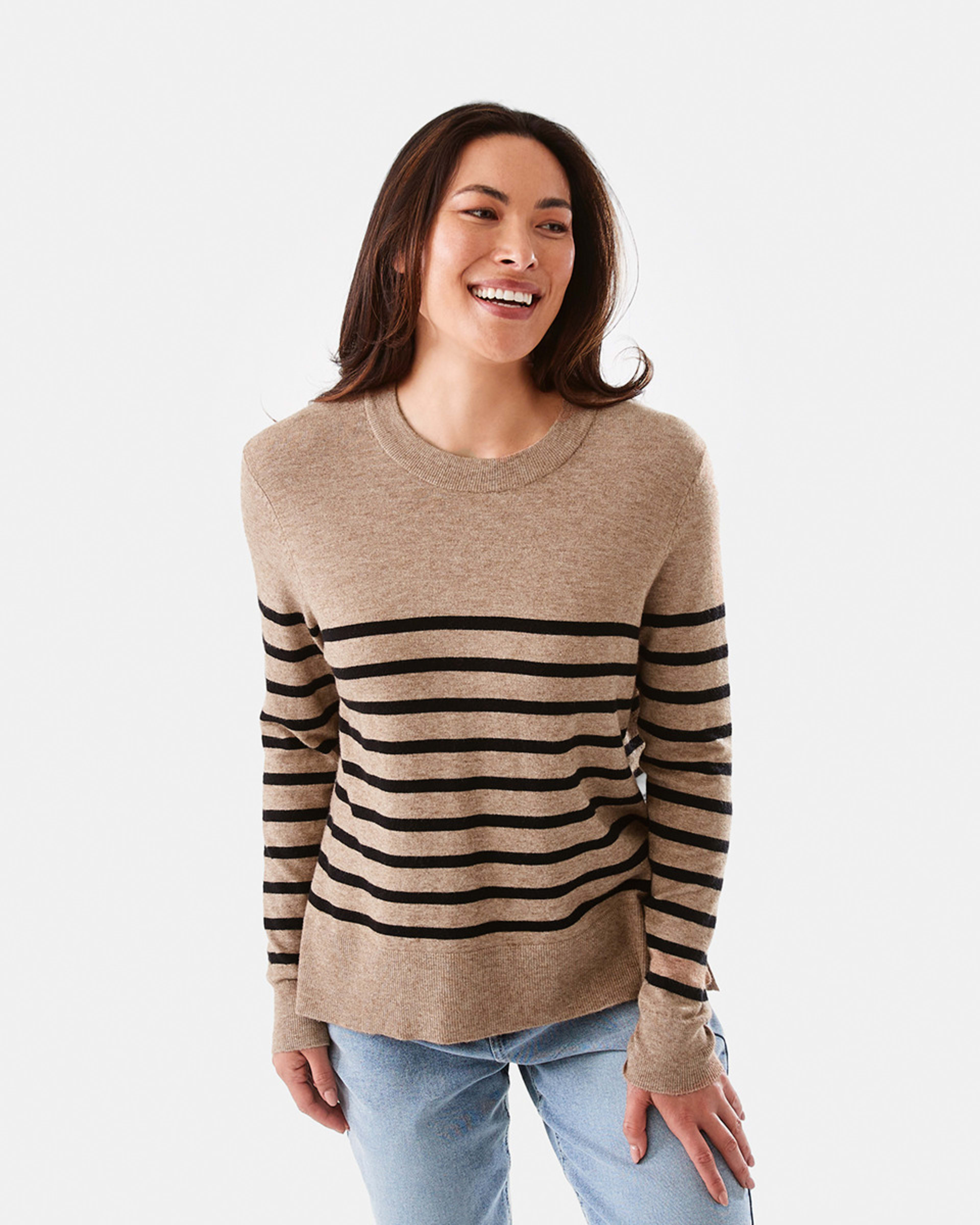 1 Crew Neck Jumper Sand Str