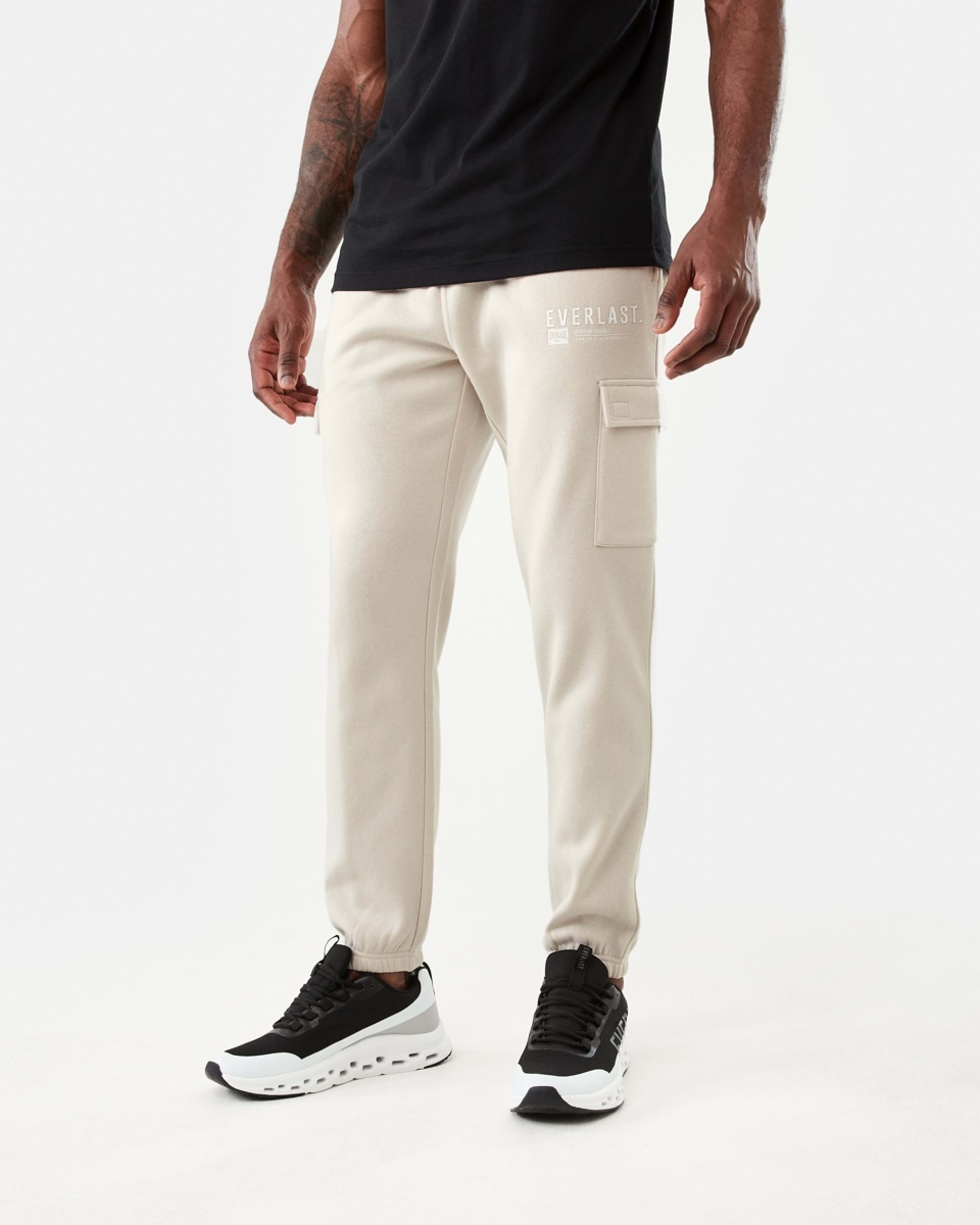 2 Everlast Mens Cargo Trackpants Lightstone, 2 of 8