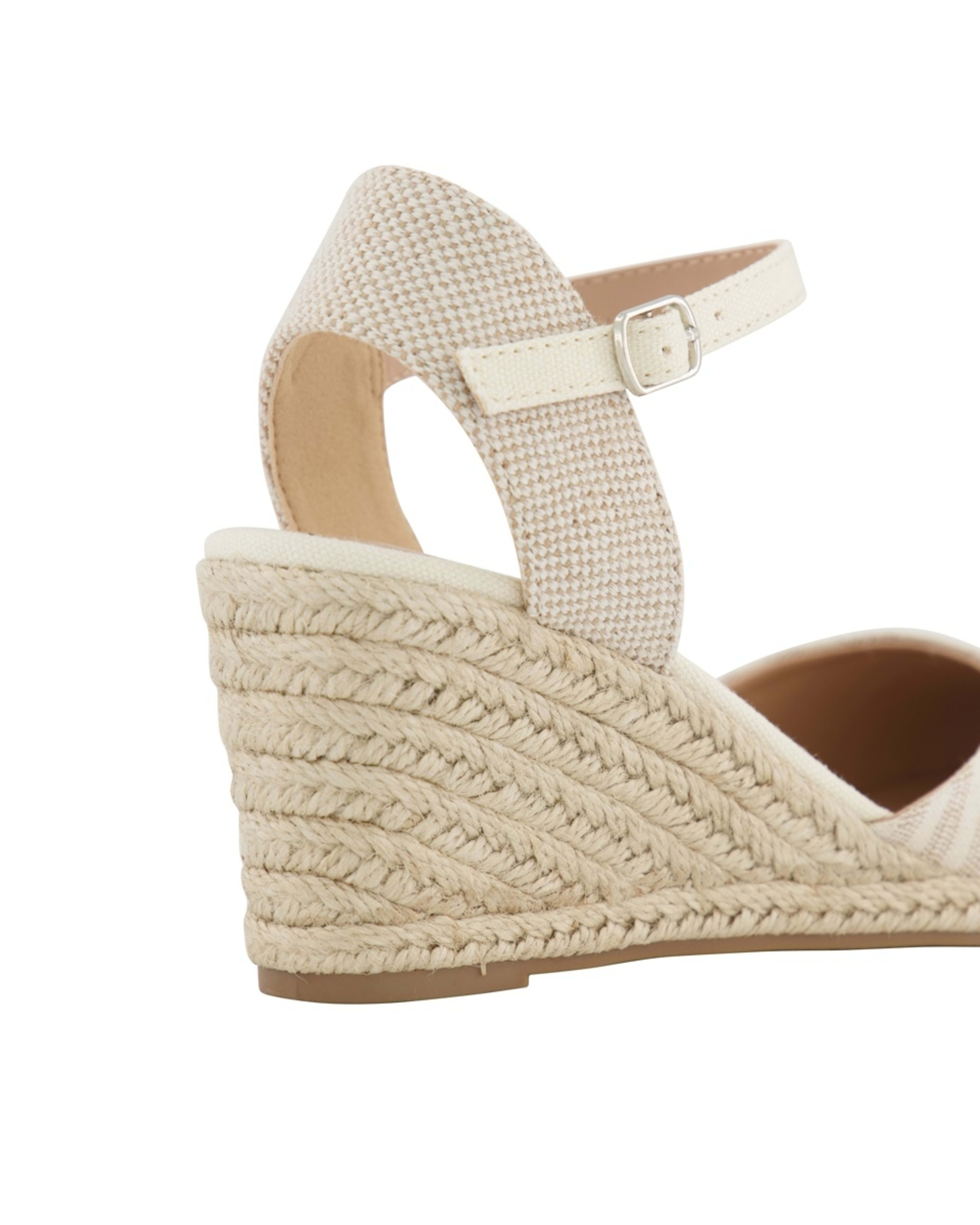 5 Casual Espadrille Closed Toe Wedge Heels Natural, 5 of 5
