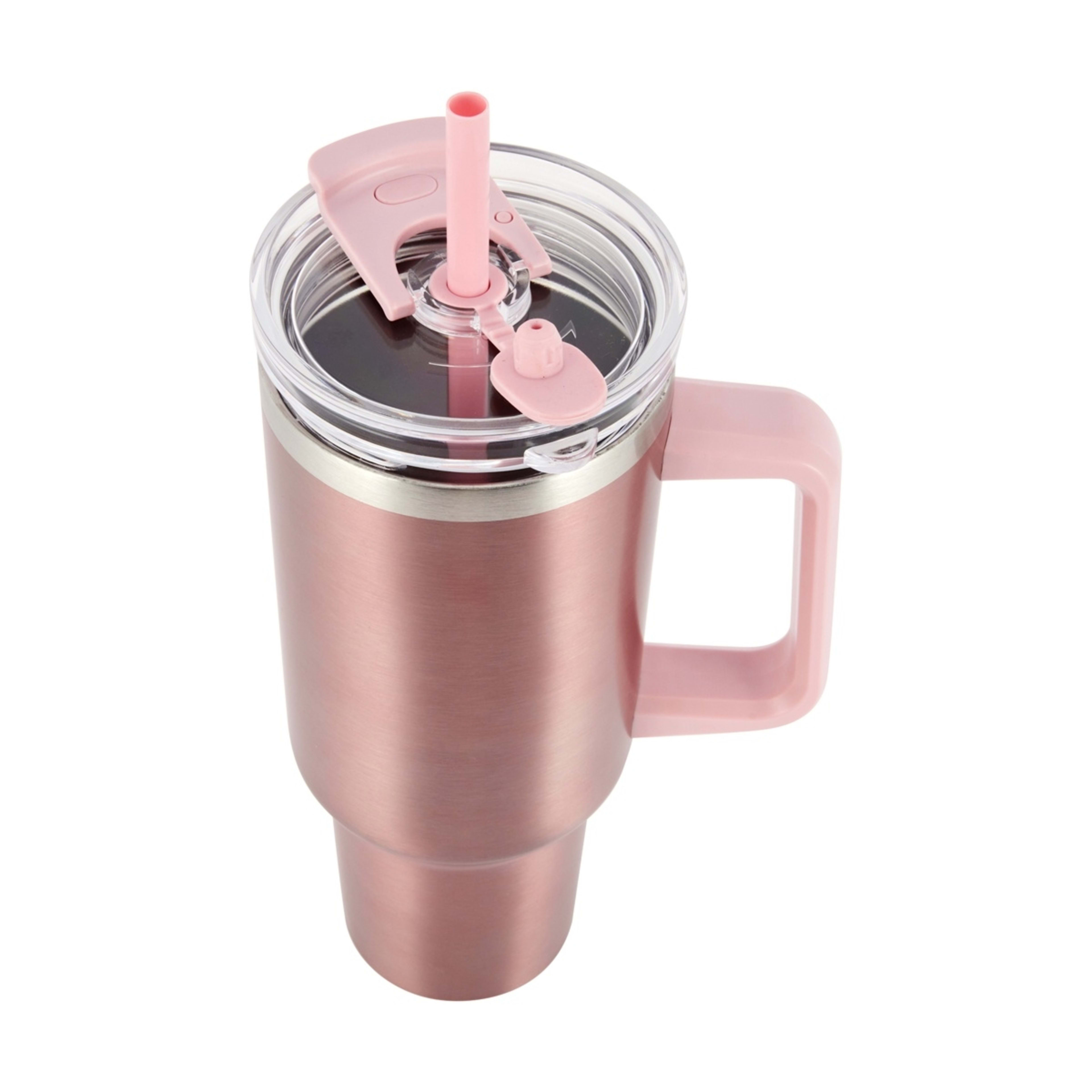 1 1.18L Rose Gold Look Jumbo Tumbler with Handle