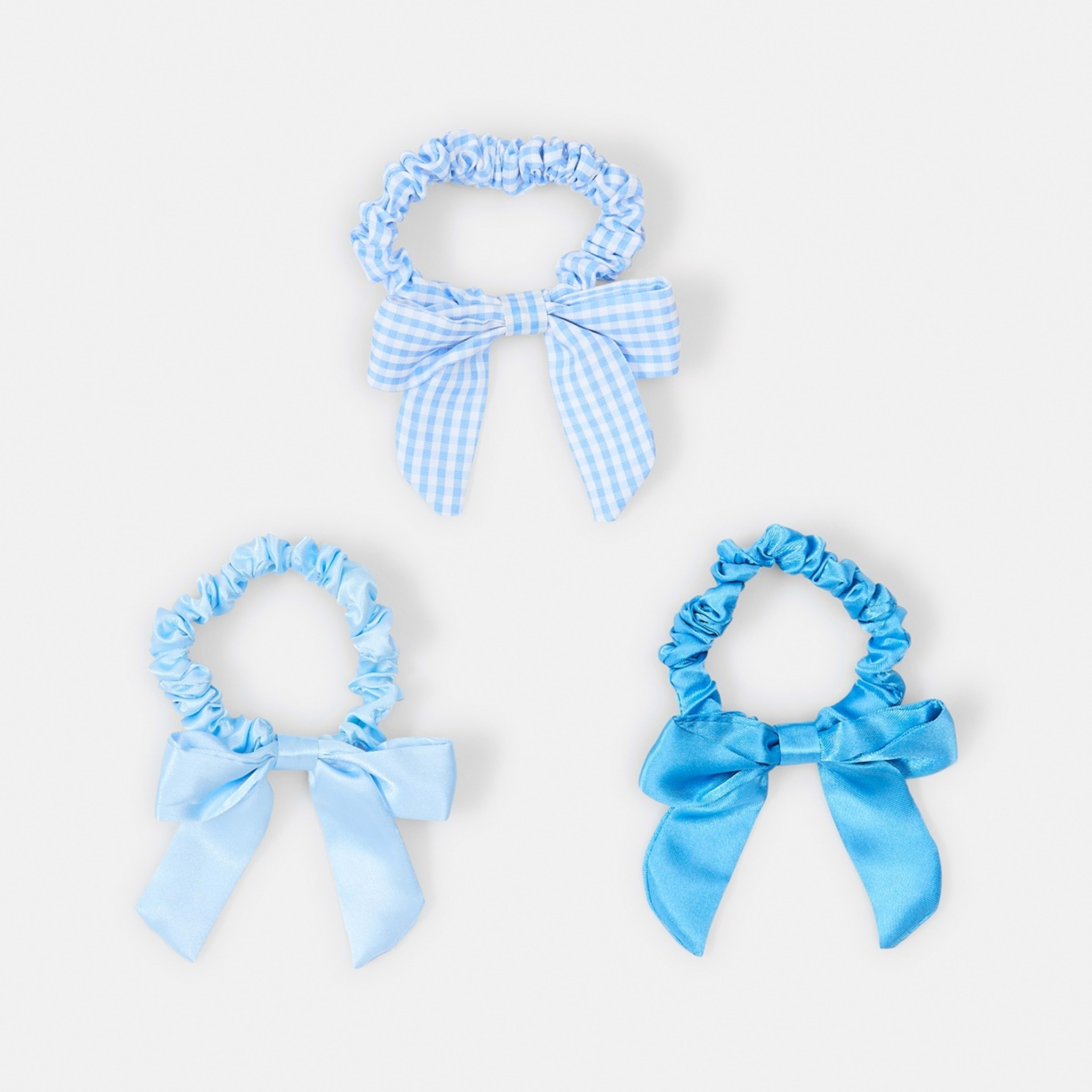 1 3 Pack Bow Hair Scrunchies - Blue