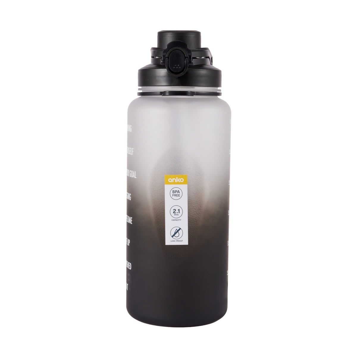 2.1L Black Ombre Daily Intake Flip Lid Drink Bottle - Kmart NZ