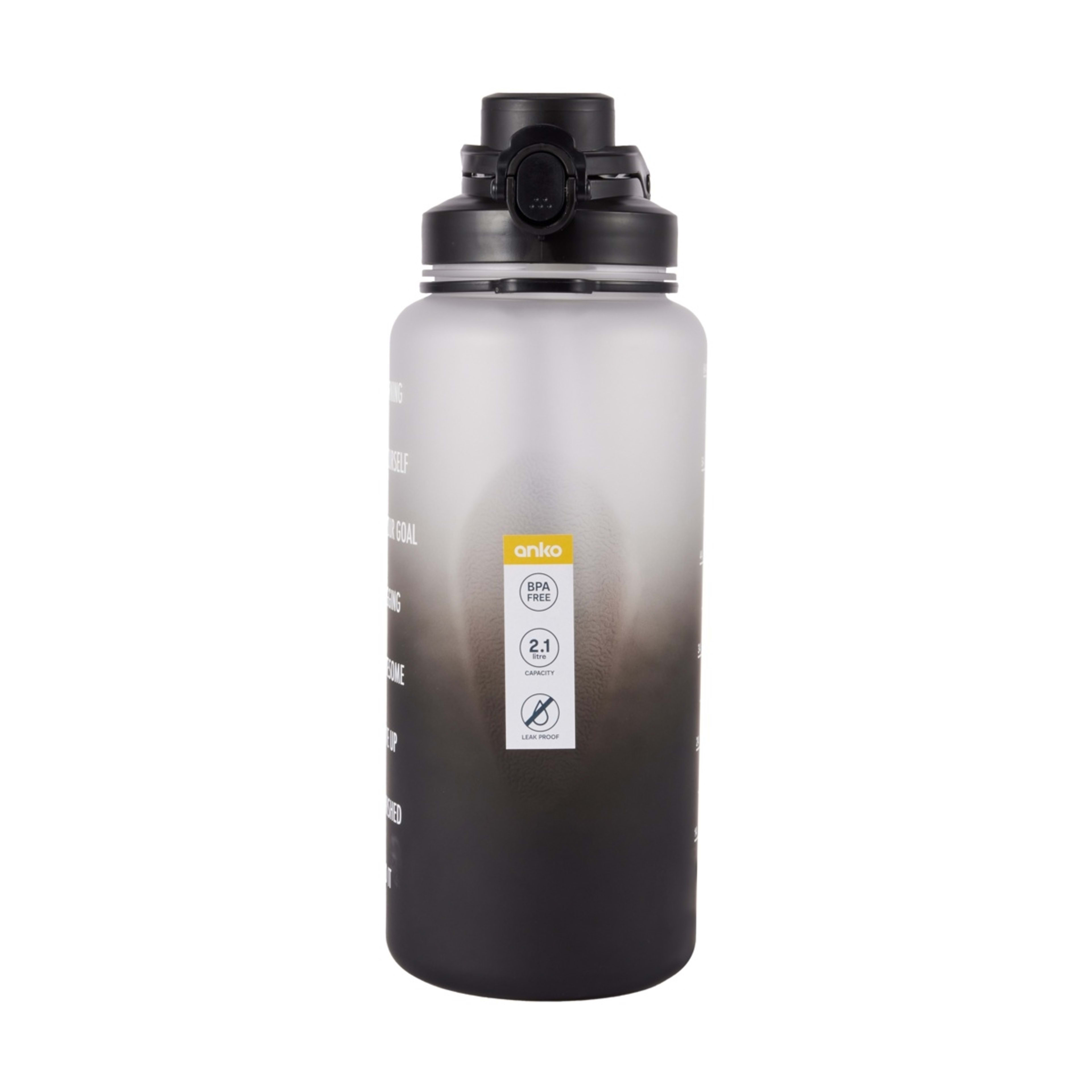 9 2.1L Black Ombre Daily Intake Flip Lid Drink Bottle, 9 of 9