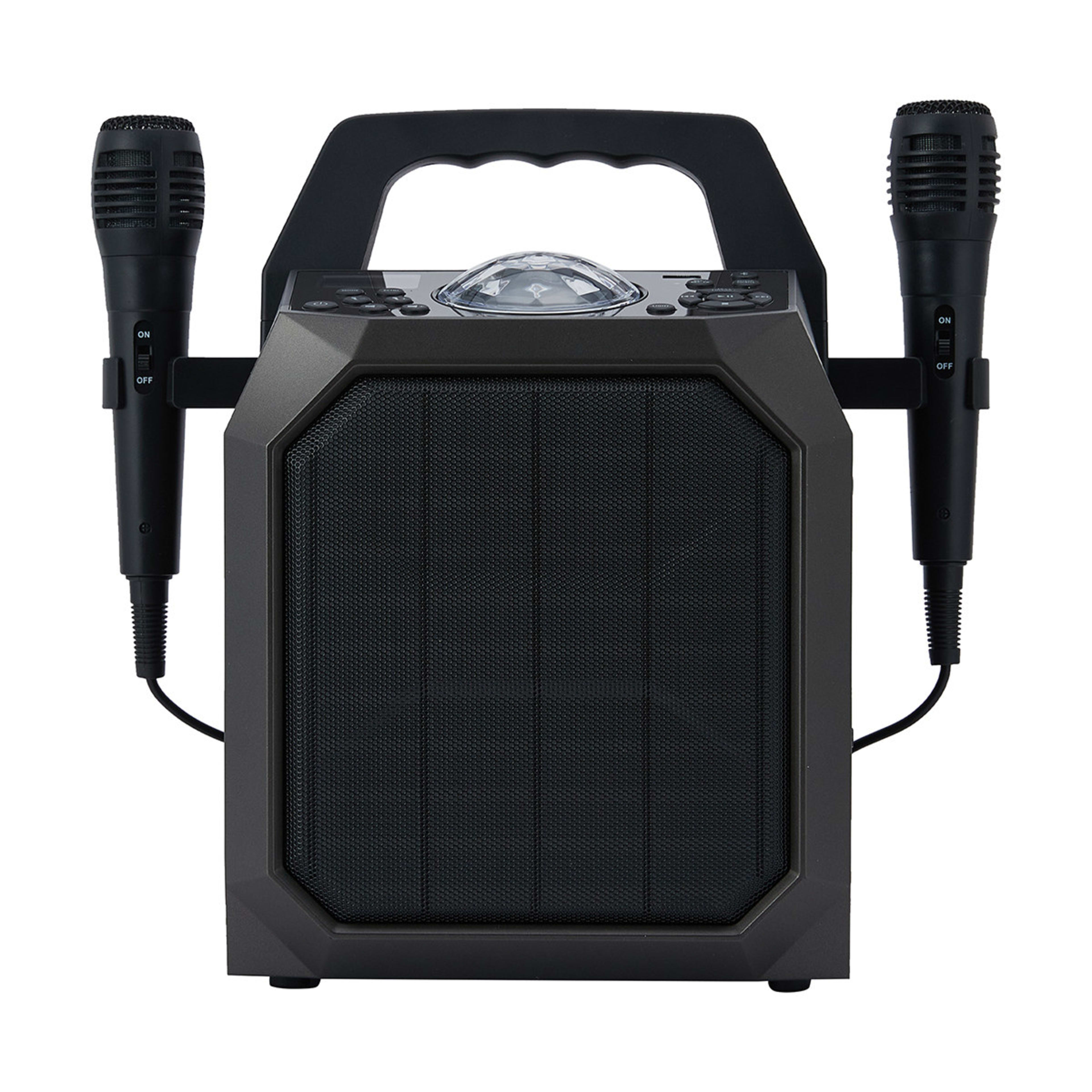 Karaoke Party Speaker with LED Lights and 2 Microphones Kmart