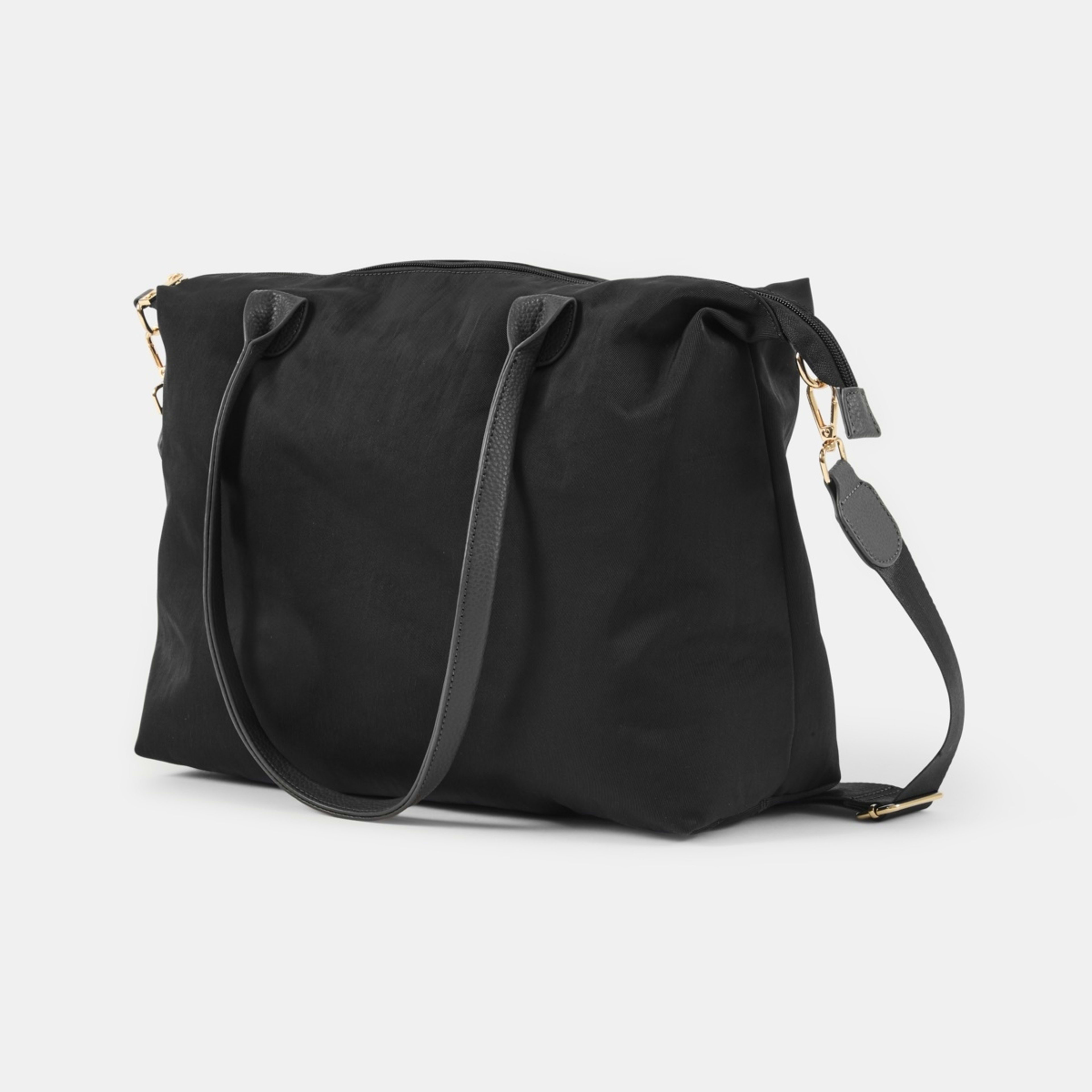 2 Woven Nylon Tote Bag Black, 2 of 5