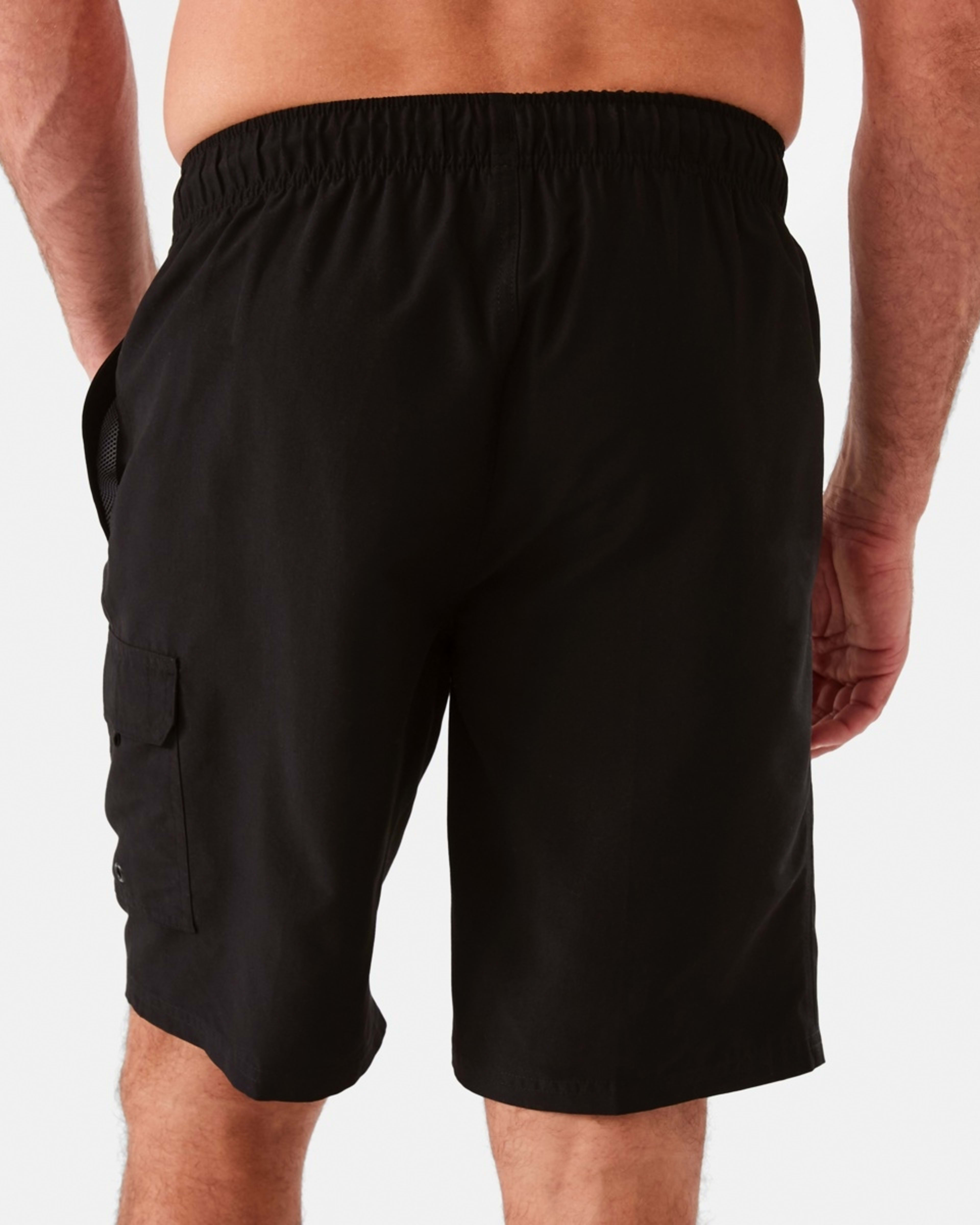 3 Elastic Waist Regular Cargo Boardshorts Black, 3 of 7