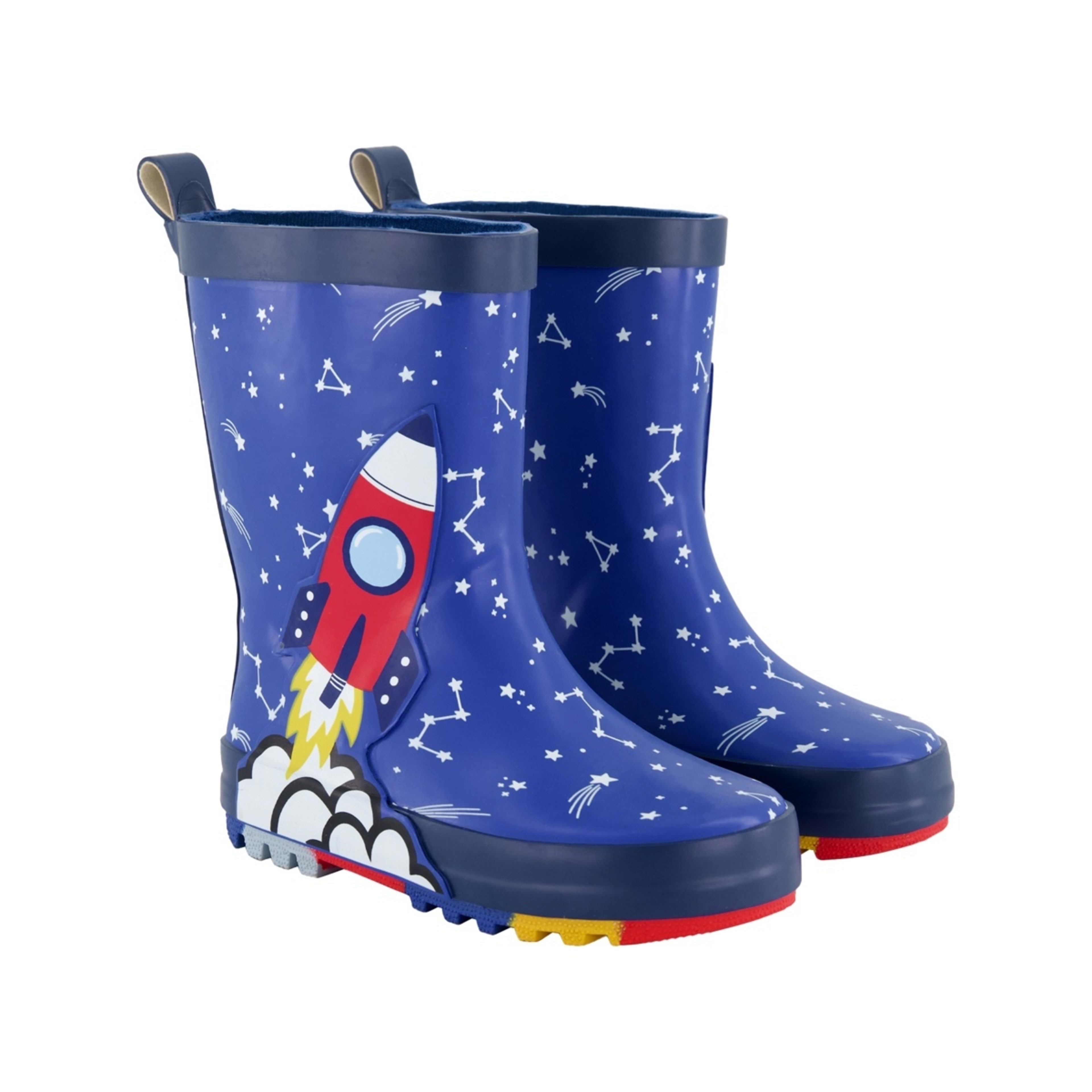 2 Junior Rainboots Space Rocket Blue, 2 of 4