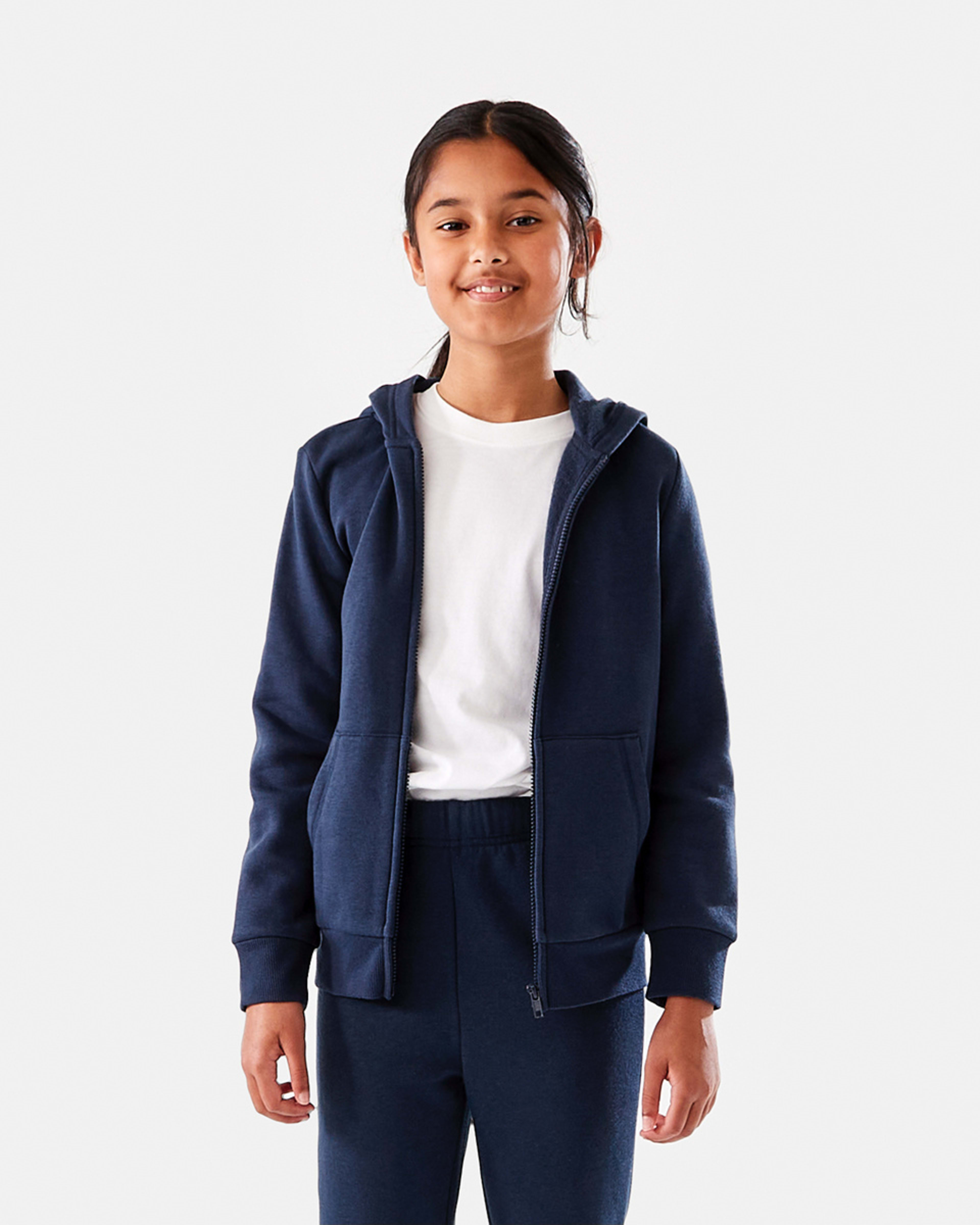1 Basic Zip Through Hoodie Dress Blue