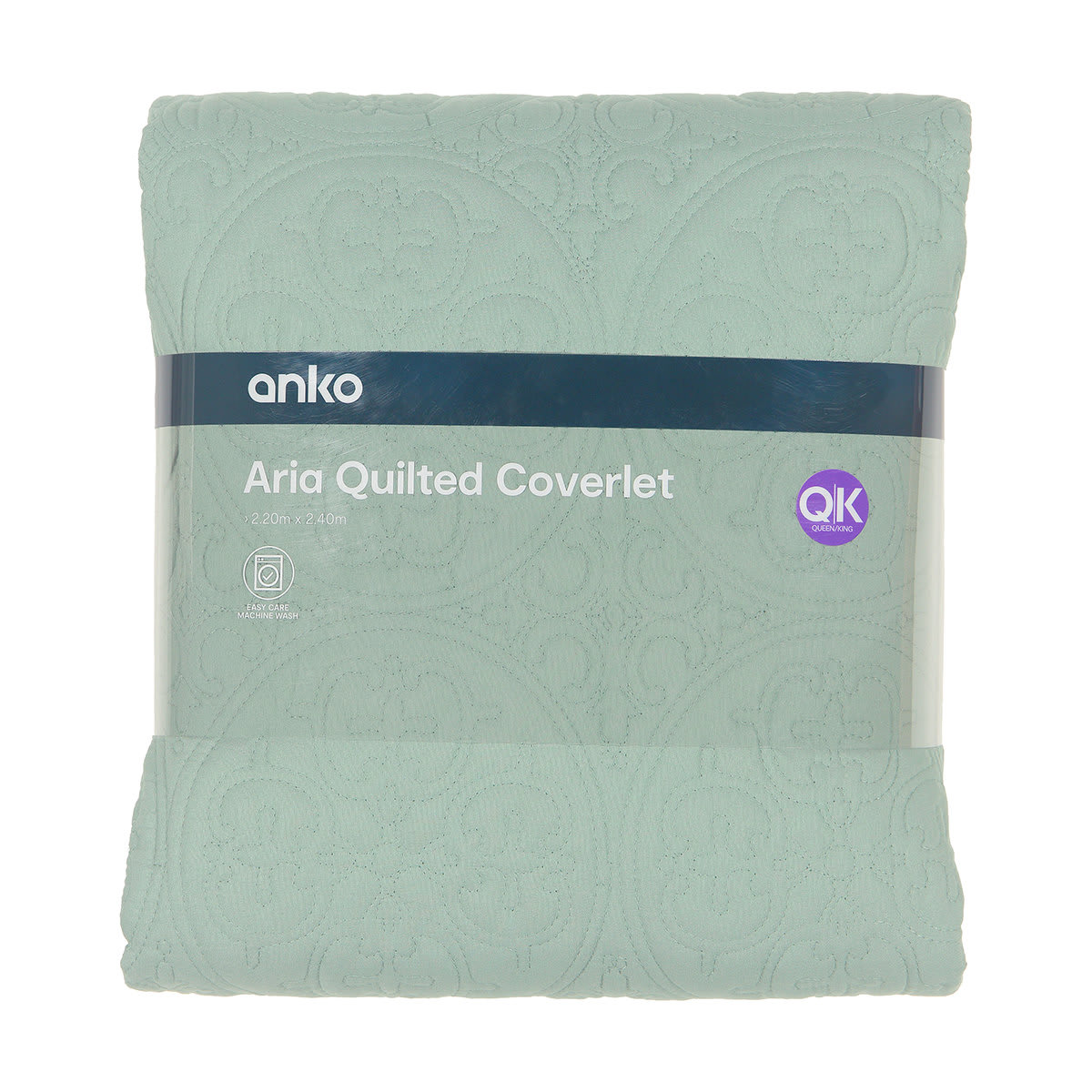 Aria Quilted Coverlet Queen/King Bed, Sage Kmart