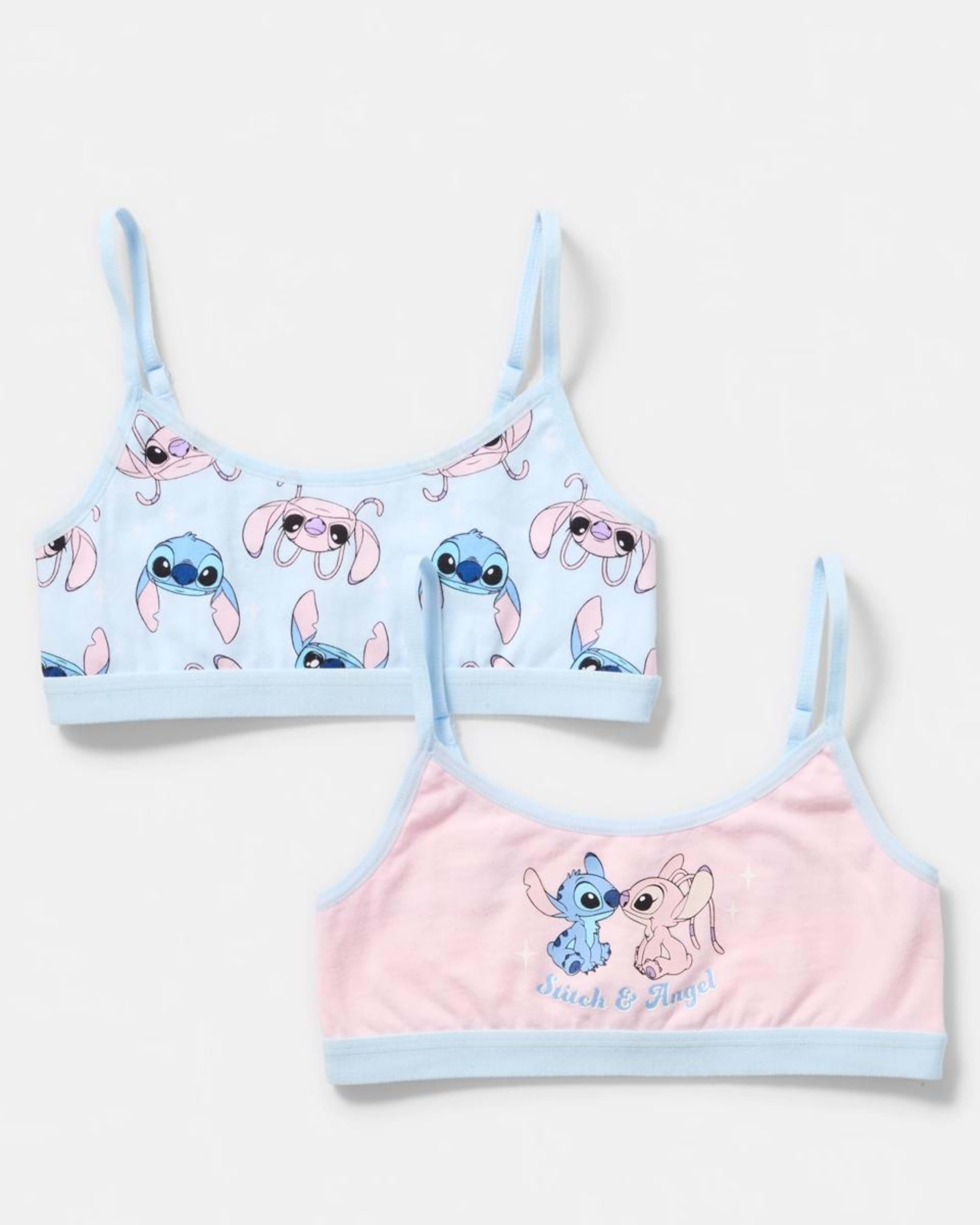 1 2 Pack Lilo & Stitch License Crop Top PINK STITCH