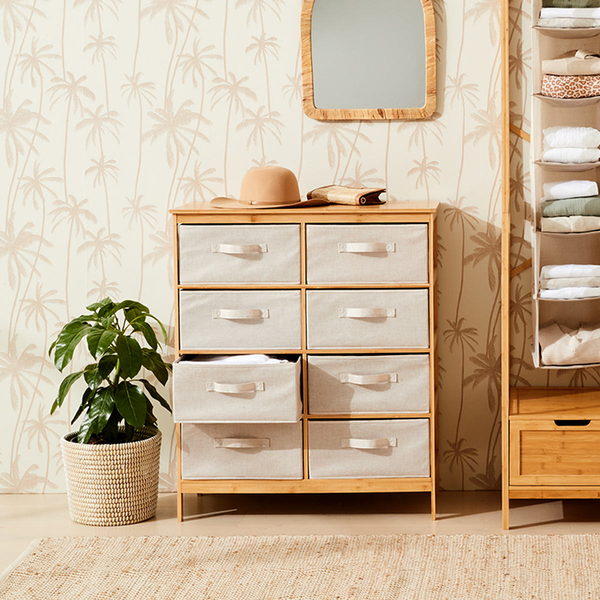 8 Drawer Bamboo Chest