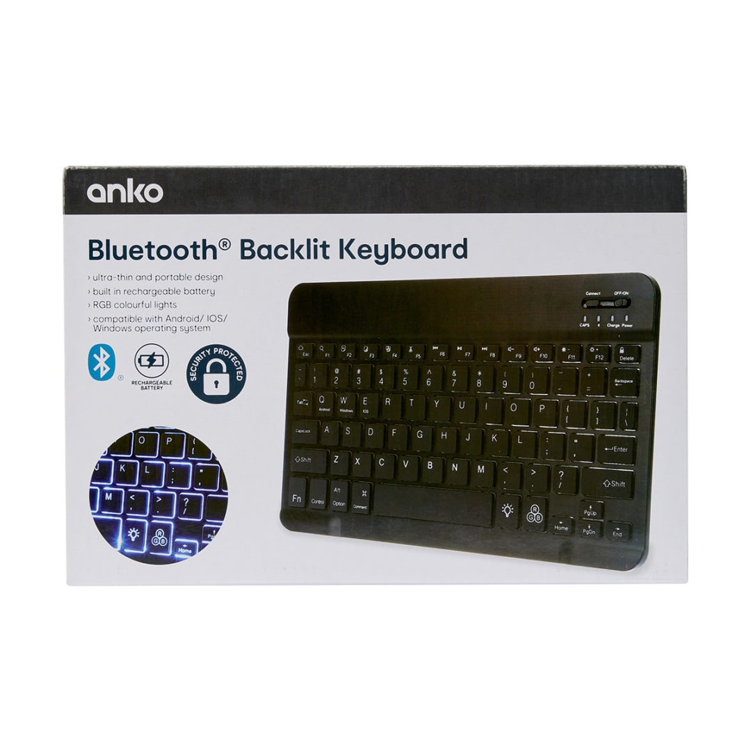 Wireless Keyboard With Backlight Black Kmart