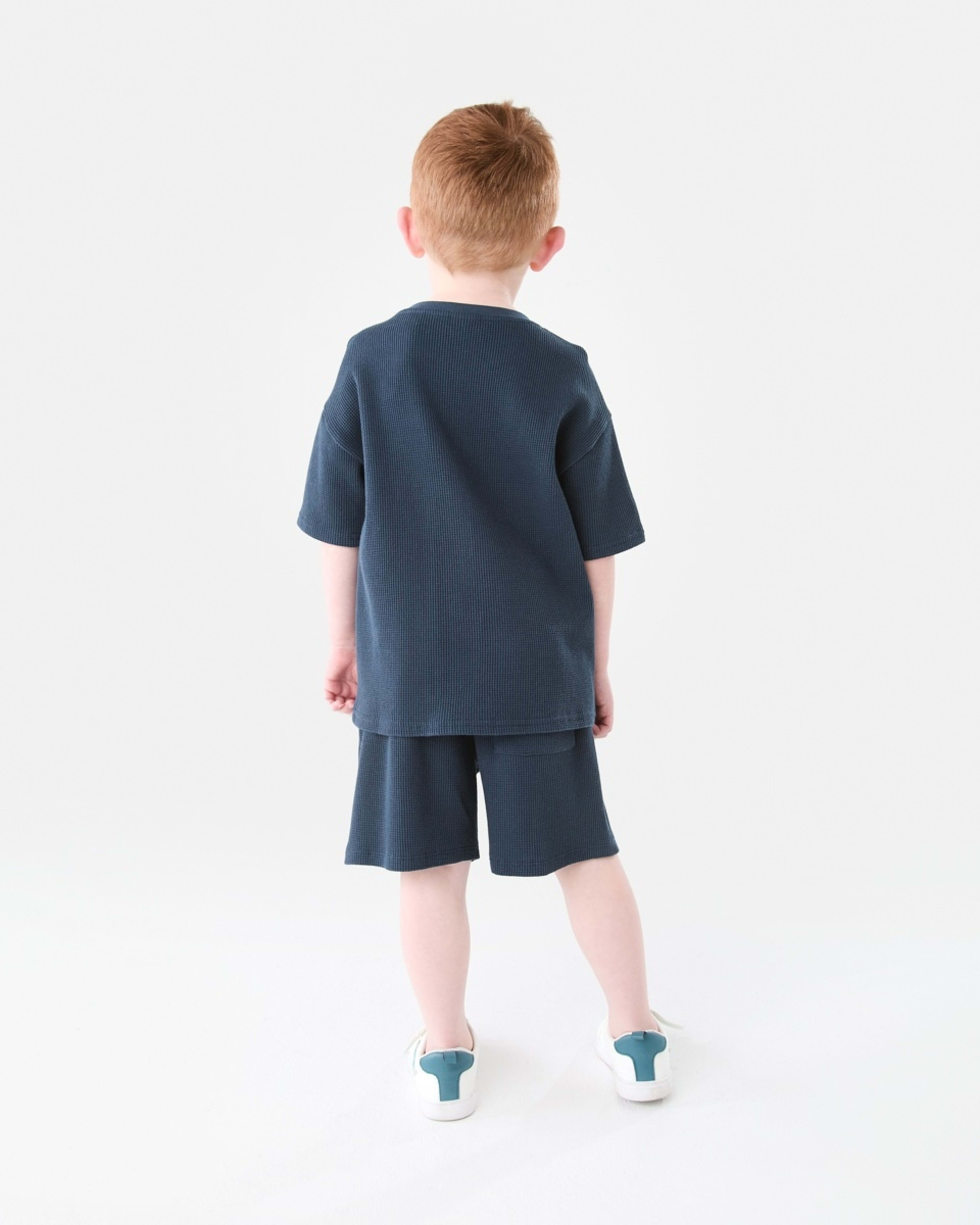 6 Waffle Shorts Dress Navy, 6 of 8