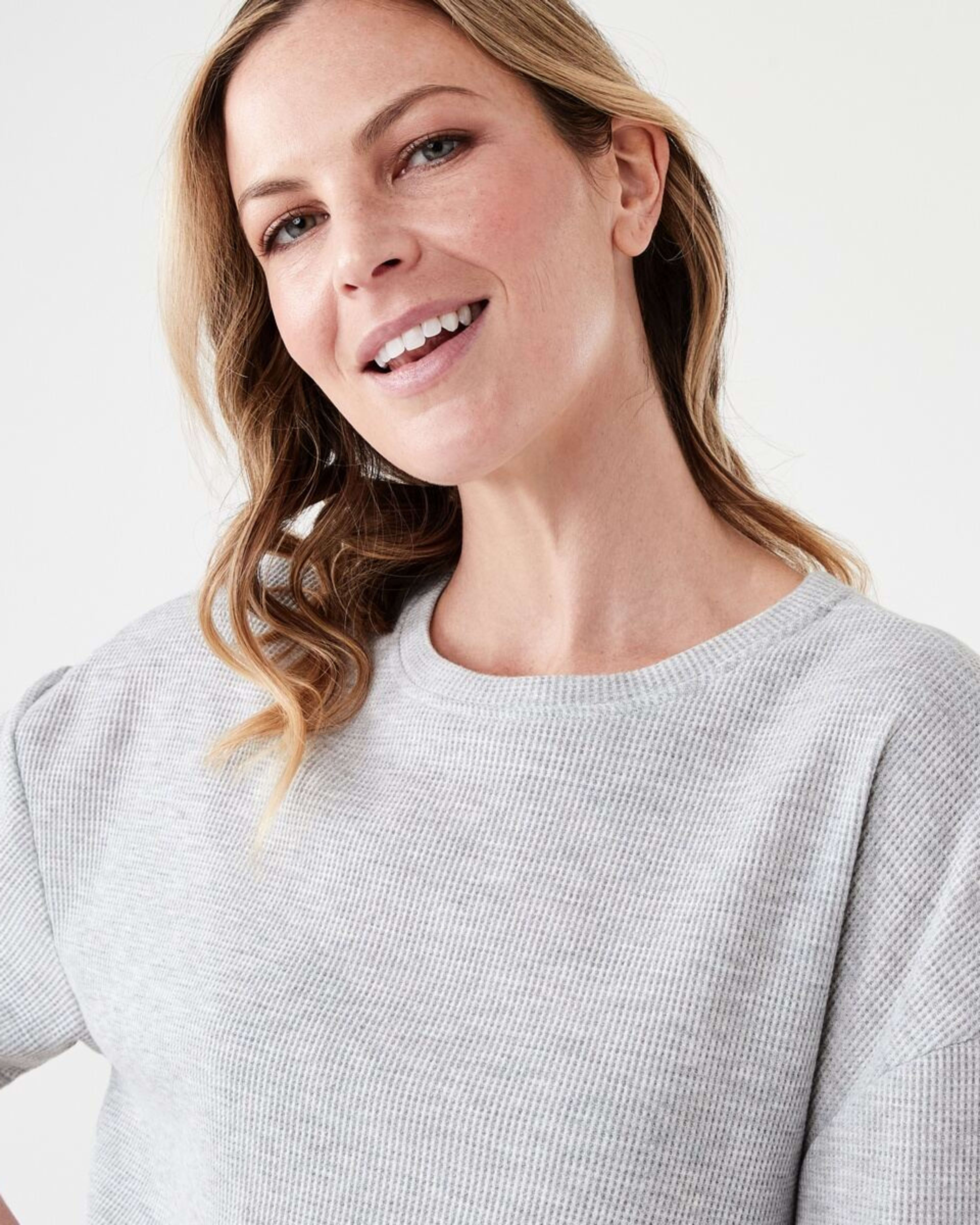 4 Waffle Boxy T-shirt SILVER MARLE, 4 of 6