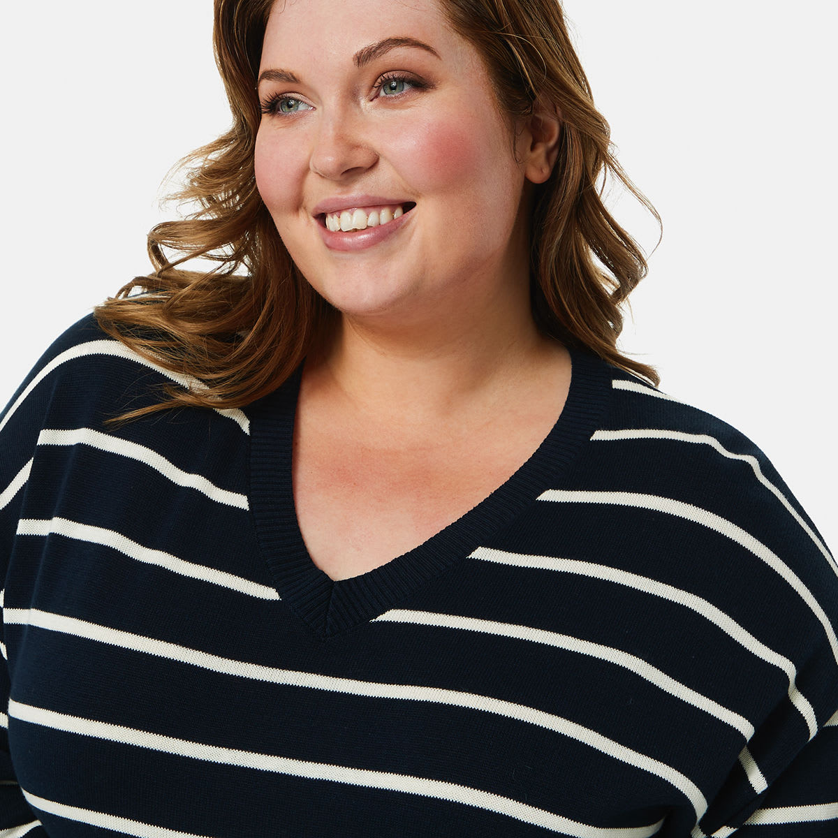 Curve Long Sleeve VNeck Relaxed Jumper Kmart