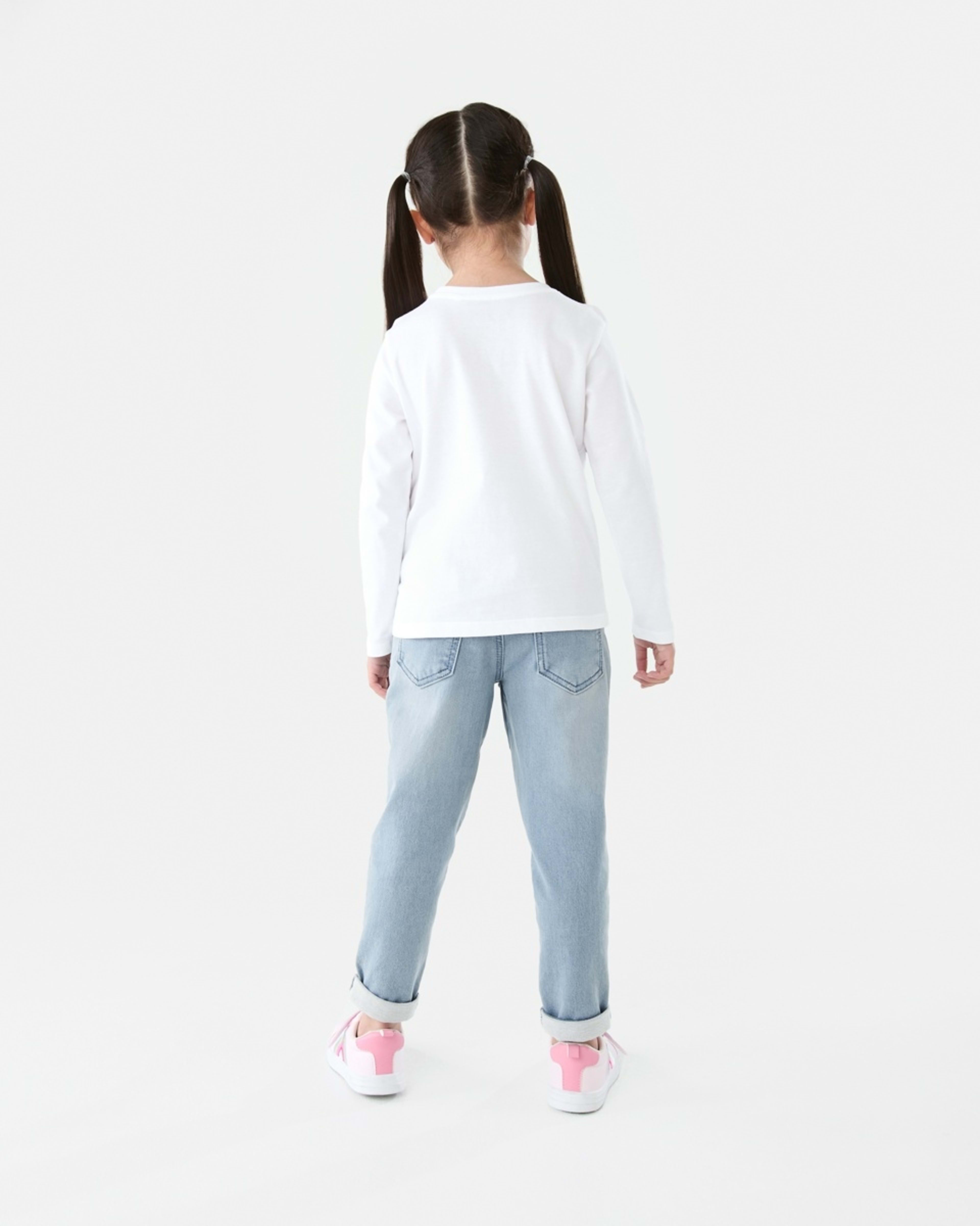 6 Long Sleeve Plain T-shirt White, 6 of 8