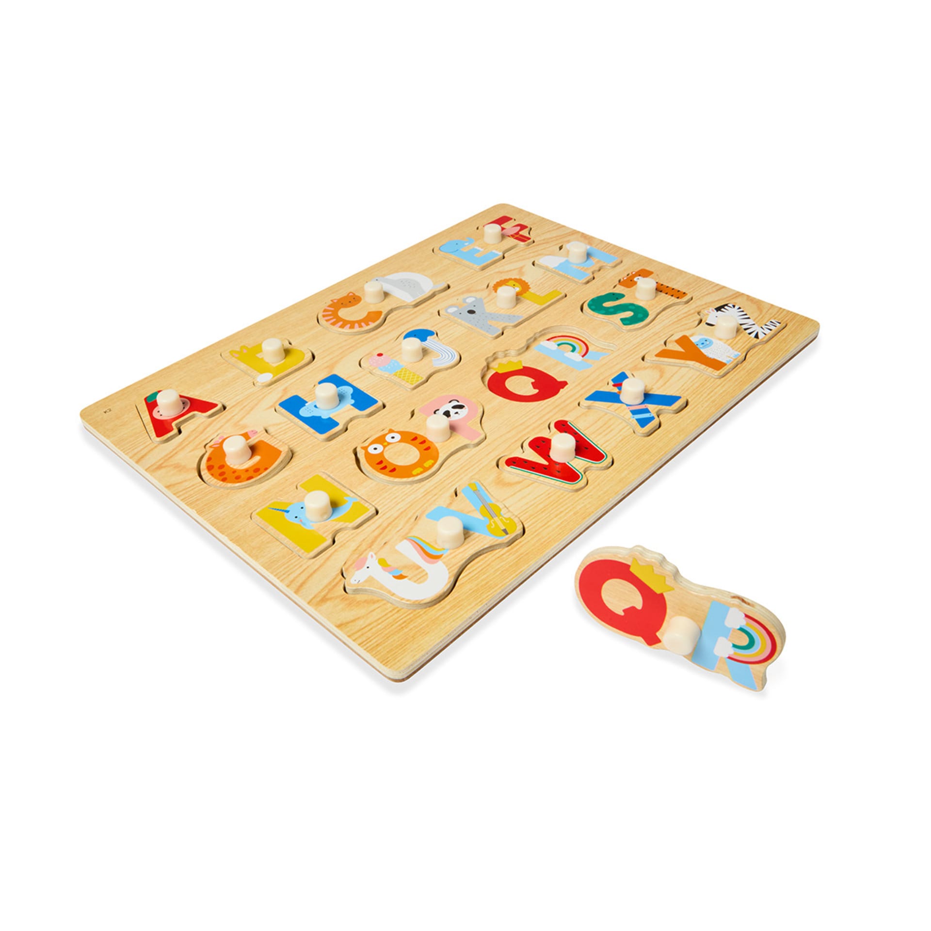 Wooden Alphabet Peg Puzzle Kmart NZ