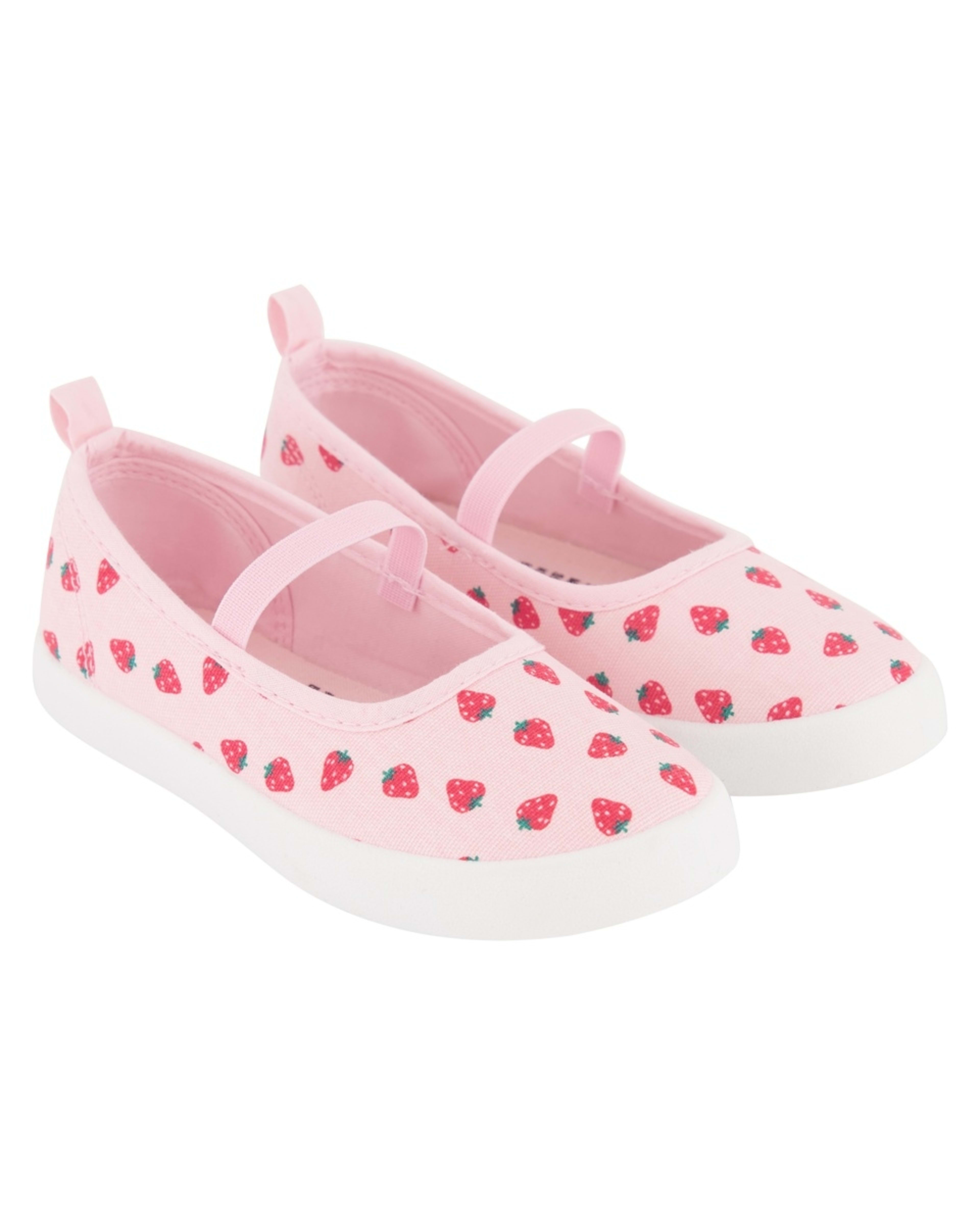 4 Junior Print Canvas Shoes STRAWBERRY PINK, 4 of 5