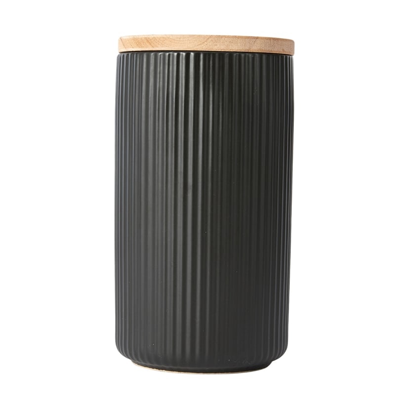 Large Black Ribbed Canister Kmart