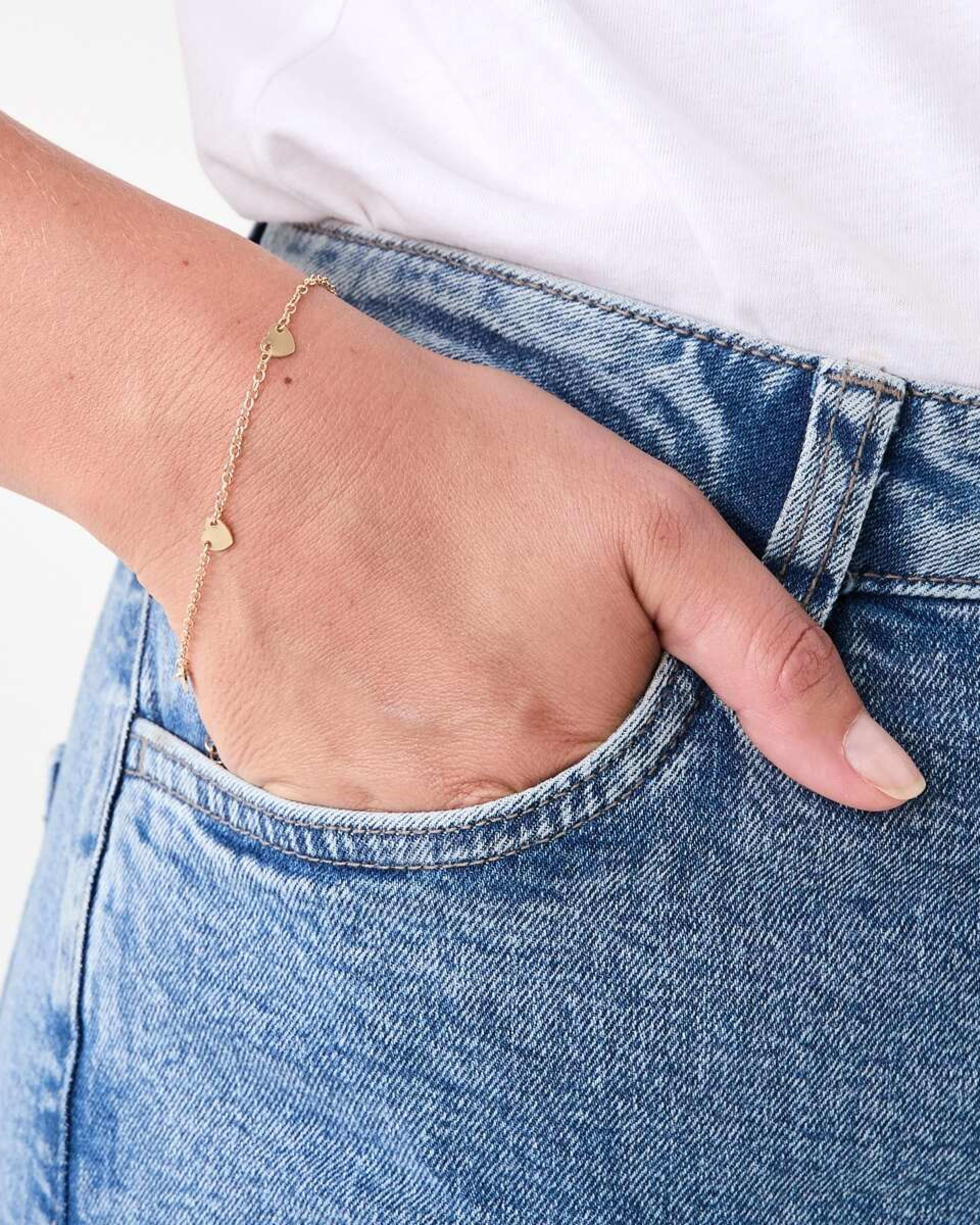6 4 Pack Heart Charm Bracelets - Gold Tone Gold, 6 of 7