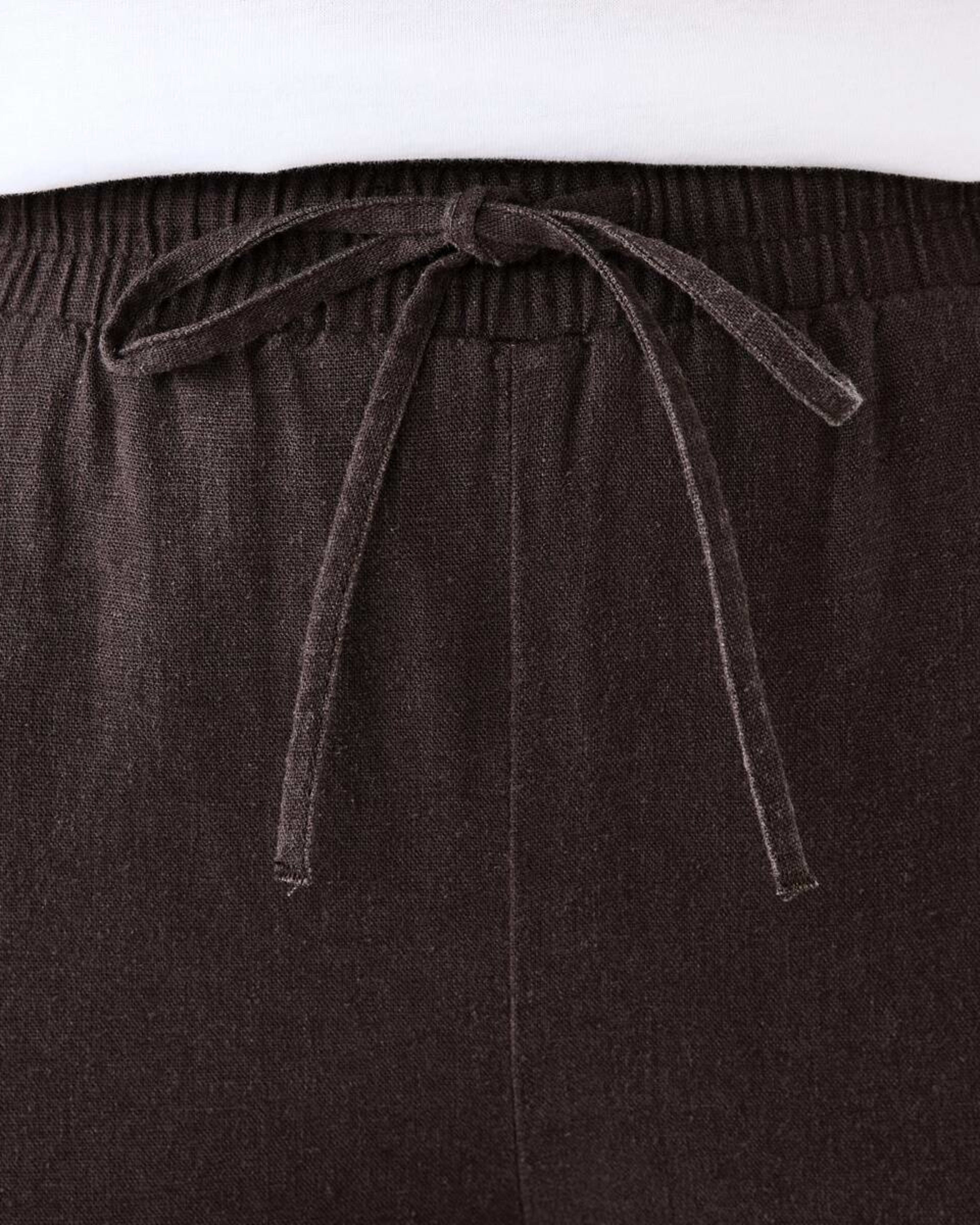 4 Linen Blend Wide Leg Pants DARK ESPRESSO, 4 of 5