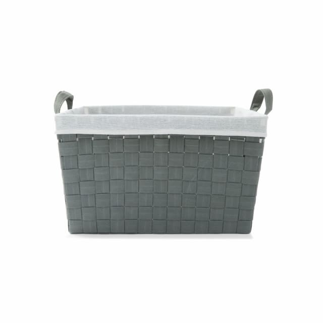 Woven Basket with Handles & Removable Liner - Large, Grey - Kmart
