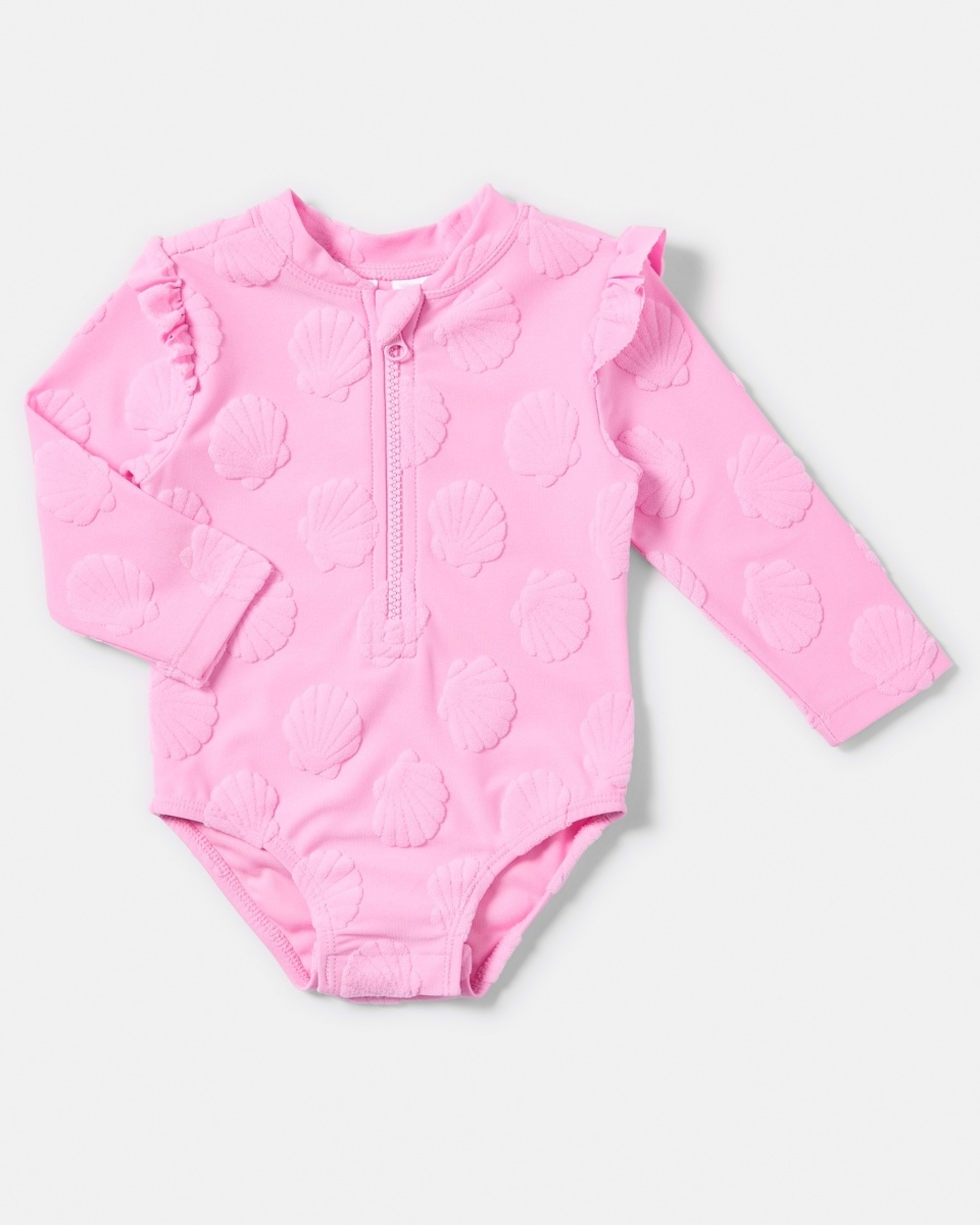 1 Shoulder Frill Bather PINK SHELLS, 1 of 4