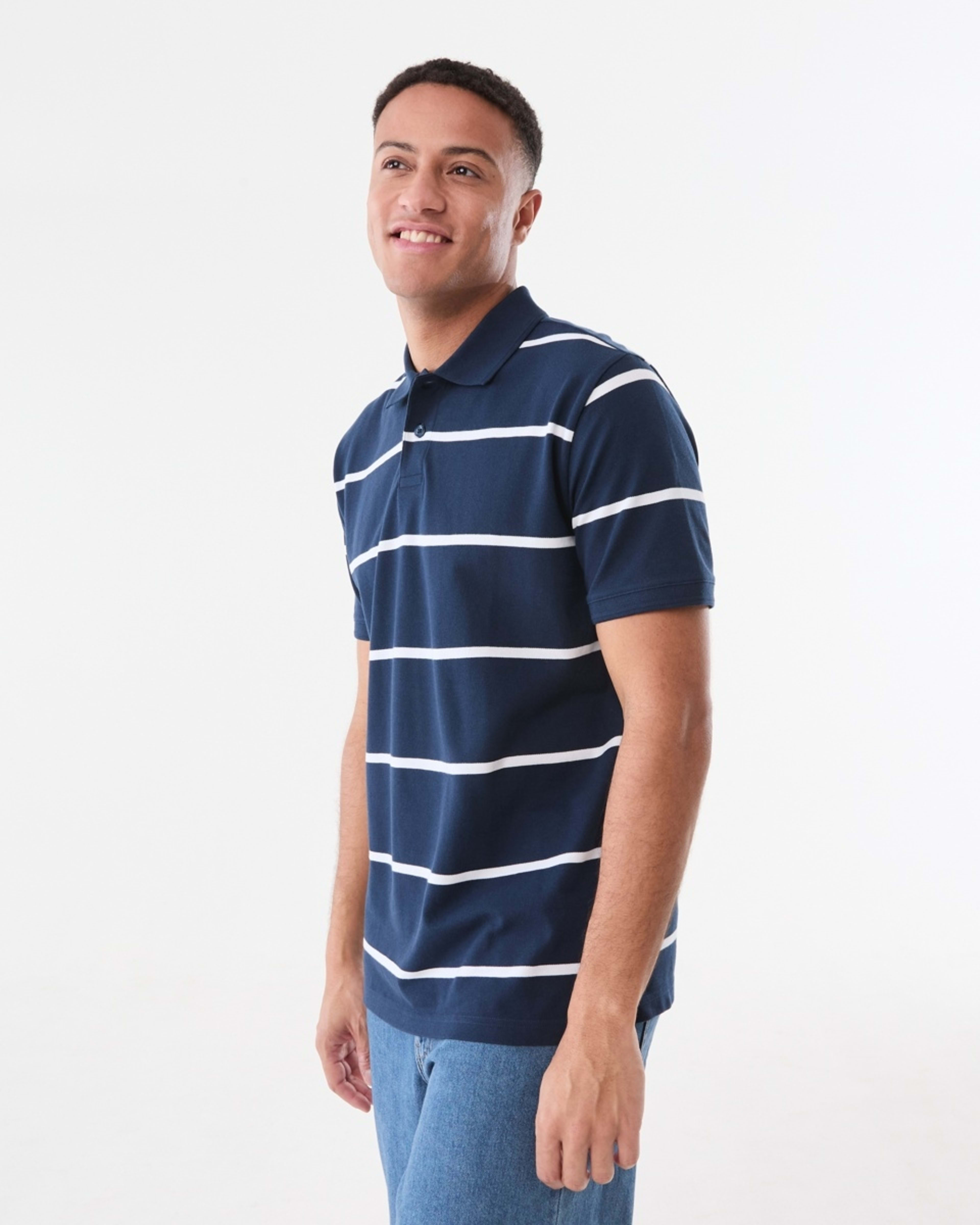 2 Stripe Polo Shirt GIANN STRIPES SPELL NAVY, 2 of 5
