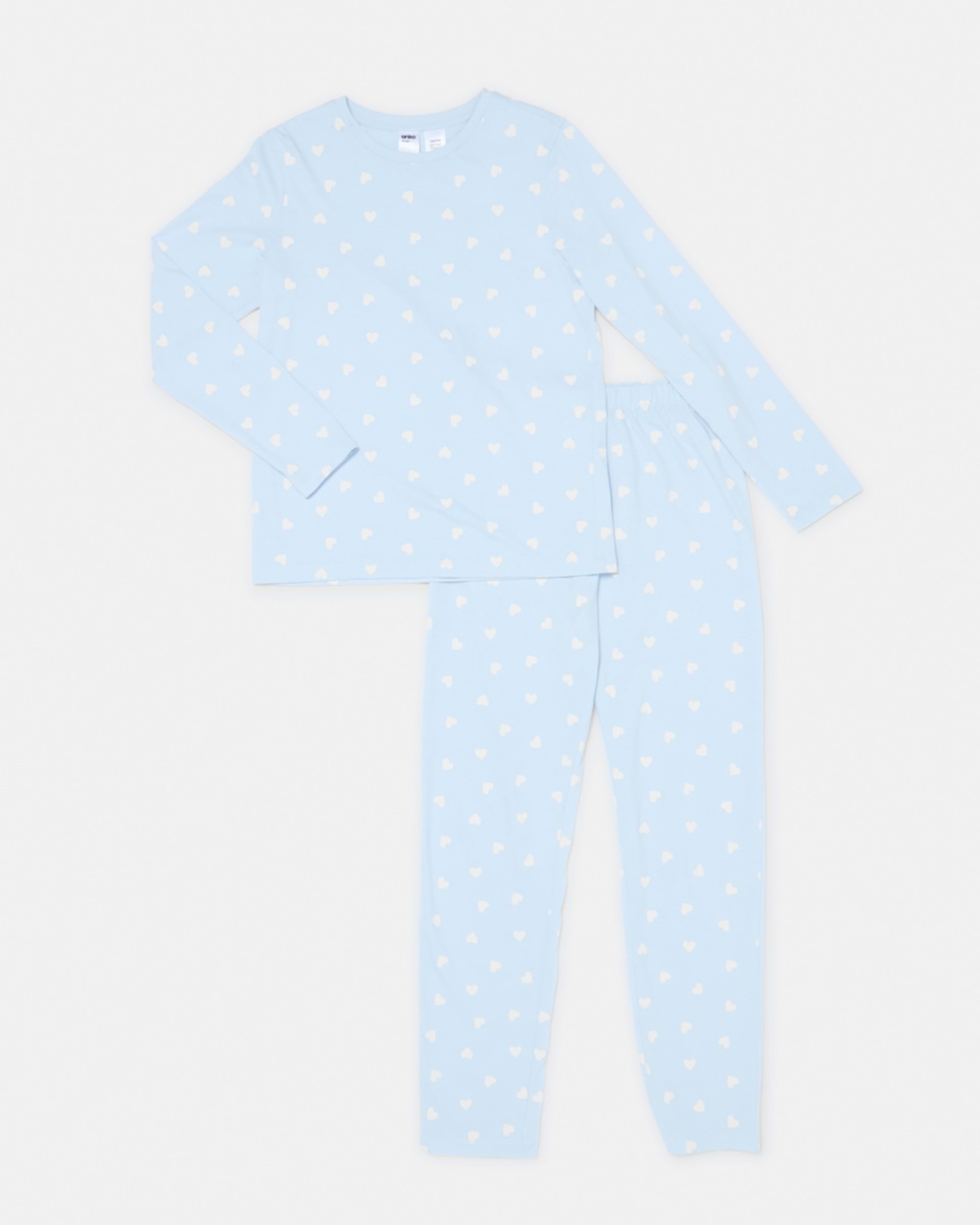 6 Knit Pyjama Set Hearts Blue, 6 of 9