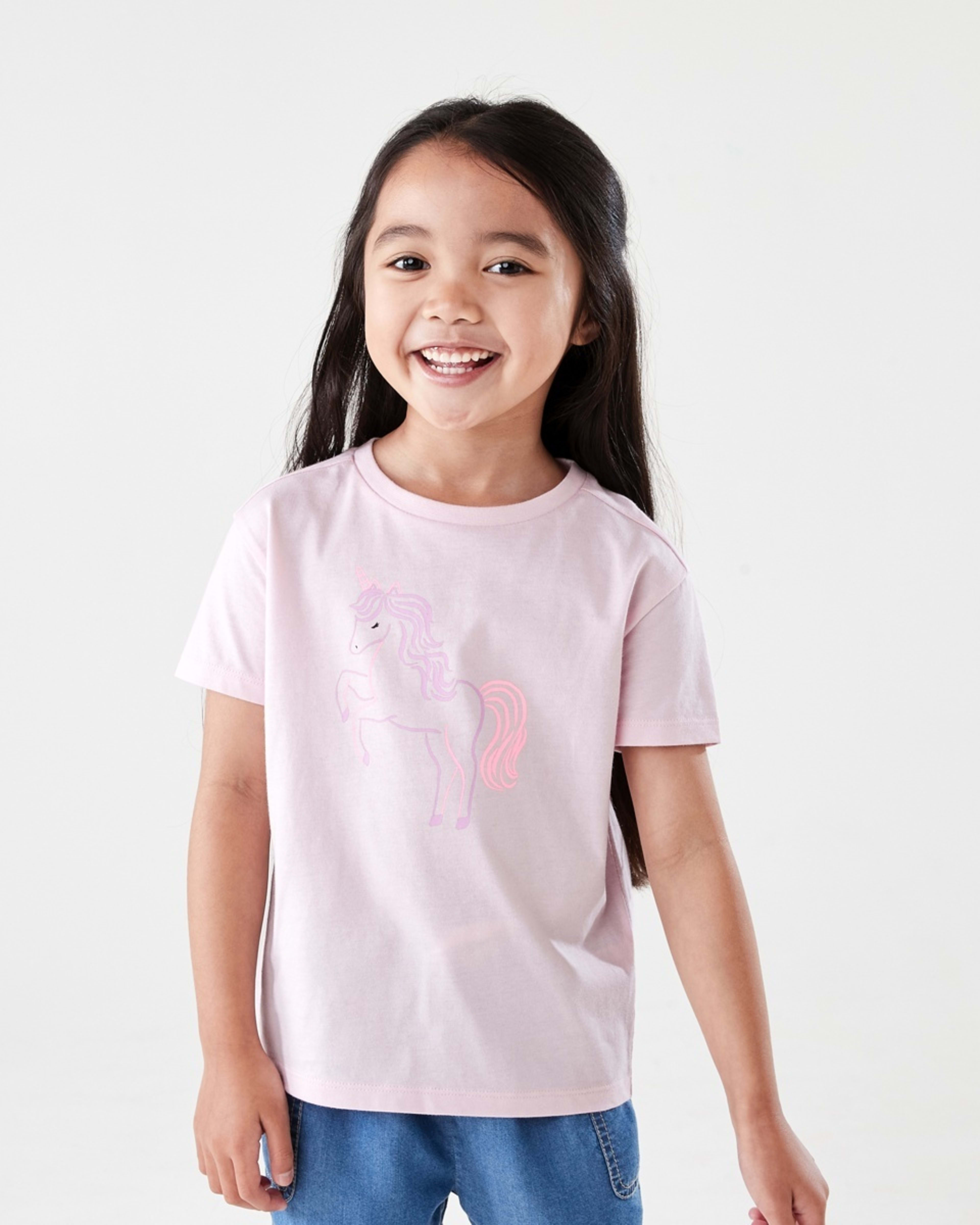 1 Printed T-shirt UNICORN SPIRIT BALLERINA PINK