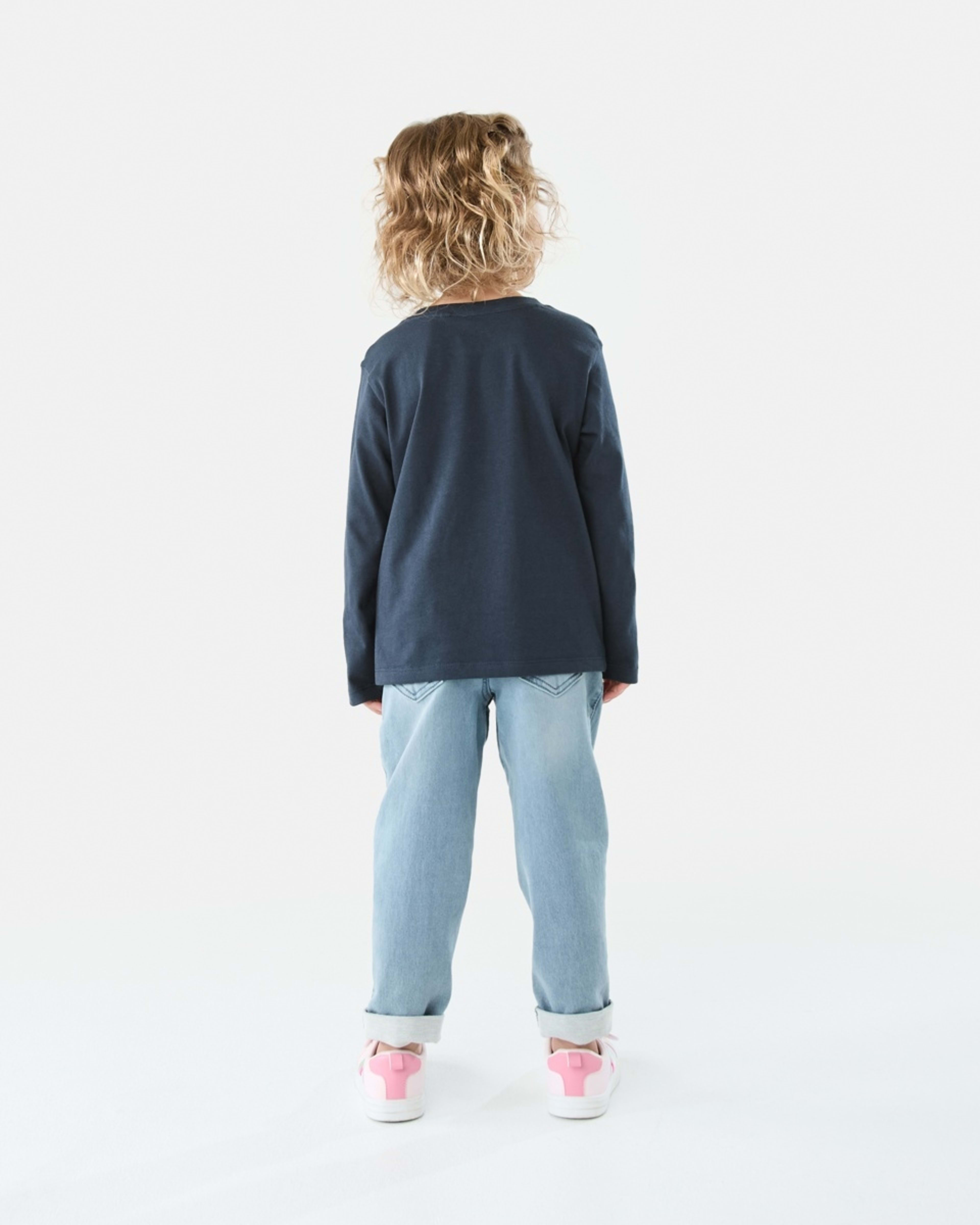 6 Long Sleeve Plain T-shirt Dress Blue, 6 of 8