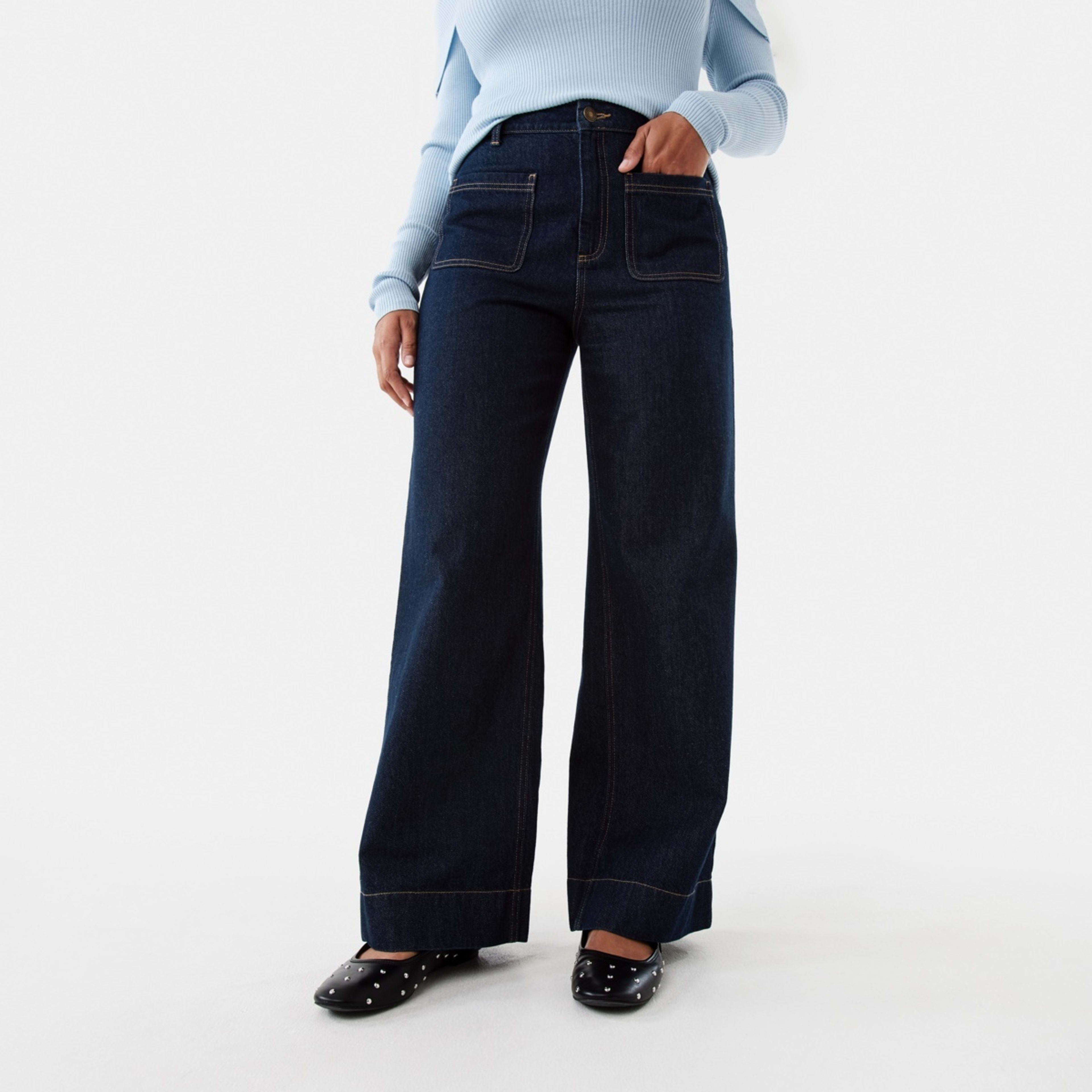 1 Wide Leg Pocket Jeans Indigo, 1 of 8