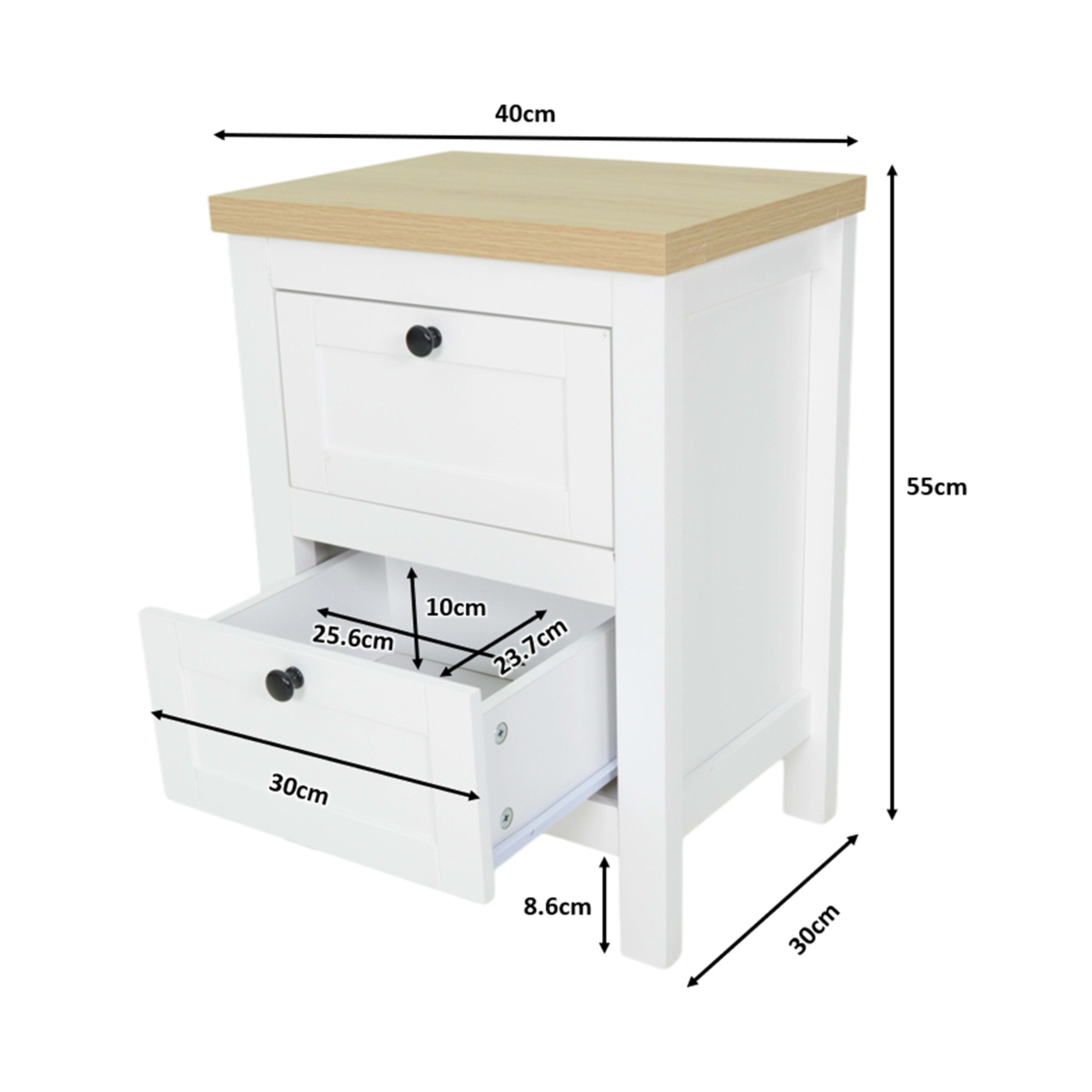 Camille 2 Drawer Bedside Table Kmart