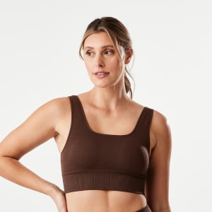 Kmart Active Womens Youth Seam Free Strappy Crop Top-Dove Size: 18