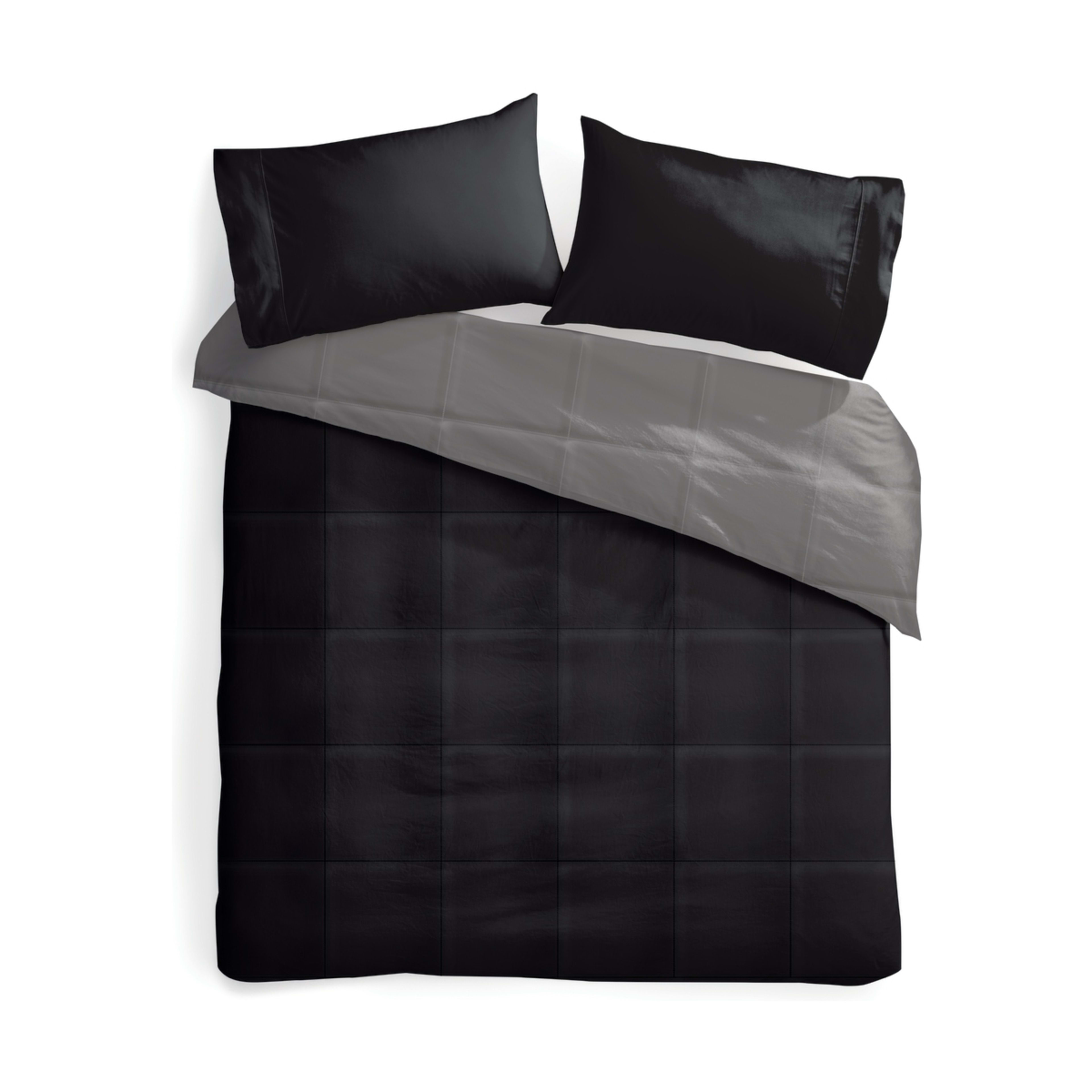 6 Reversible Comforter Set - Queen Bed, Black, 6 of 6