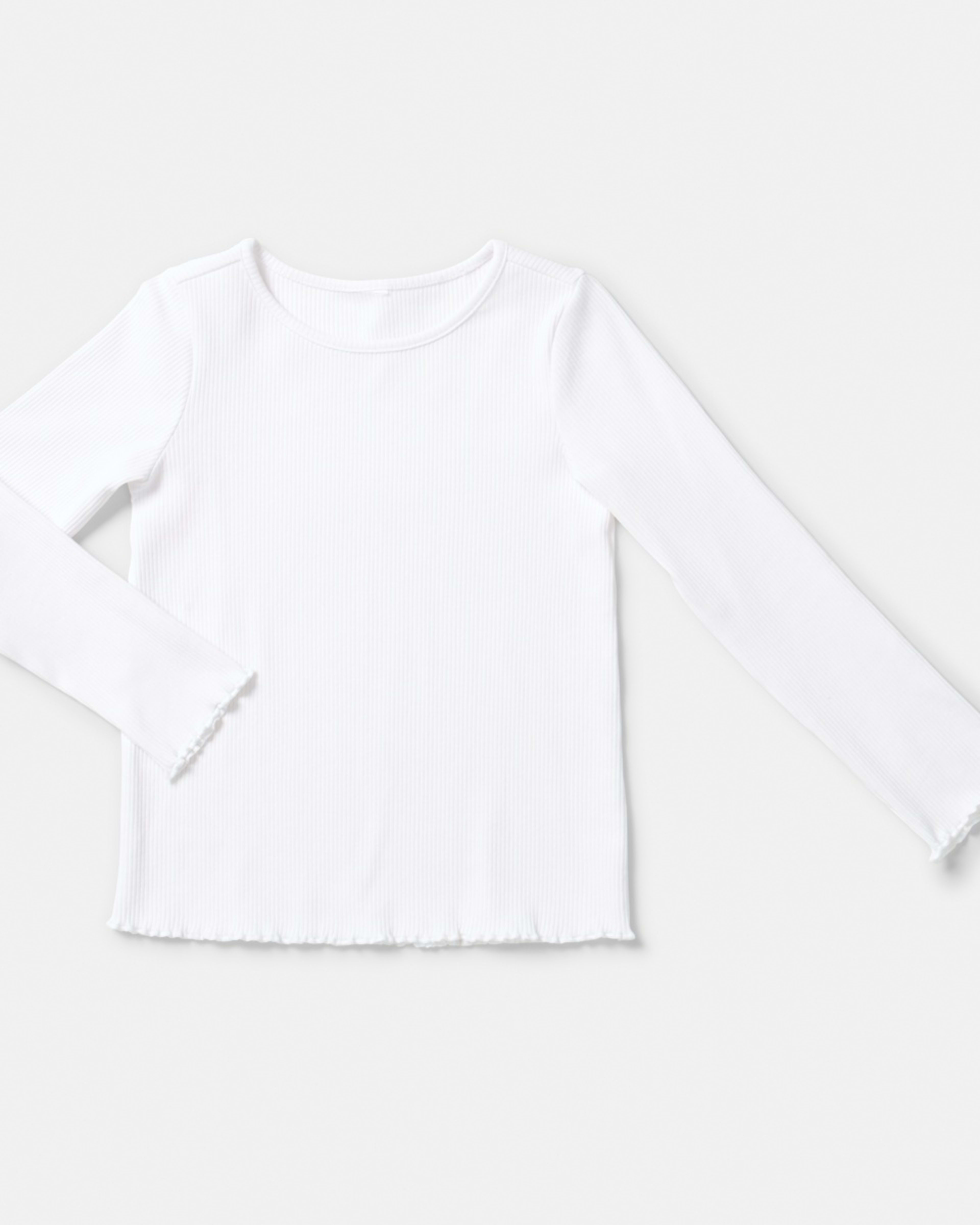 8 Long Sleeve Rib T-shirt White, 8 of 9