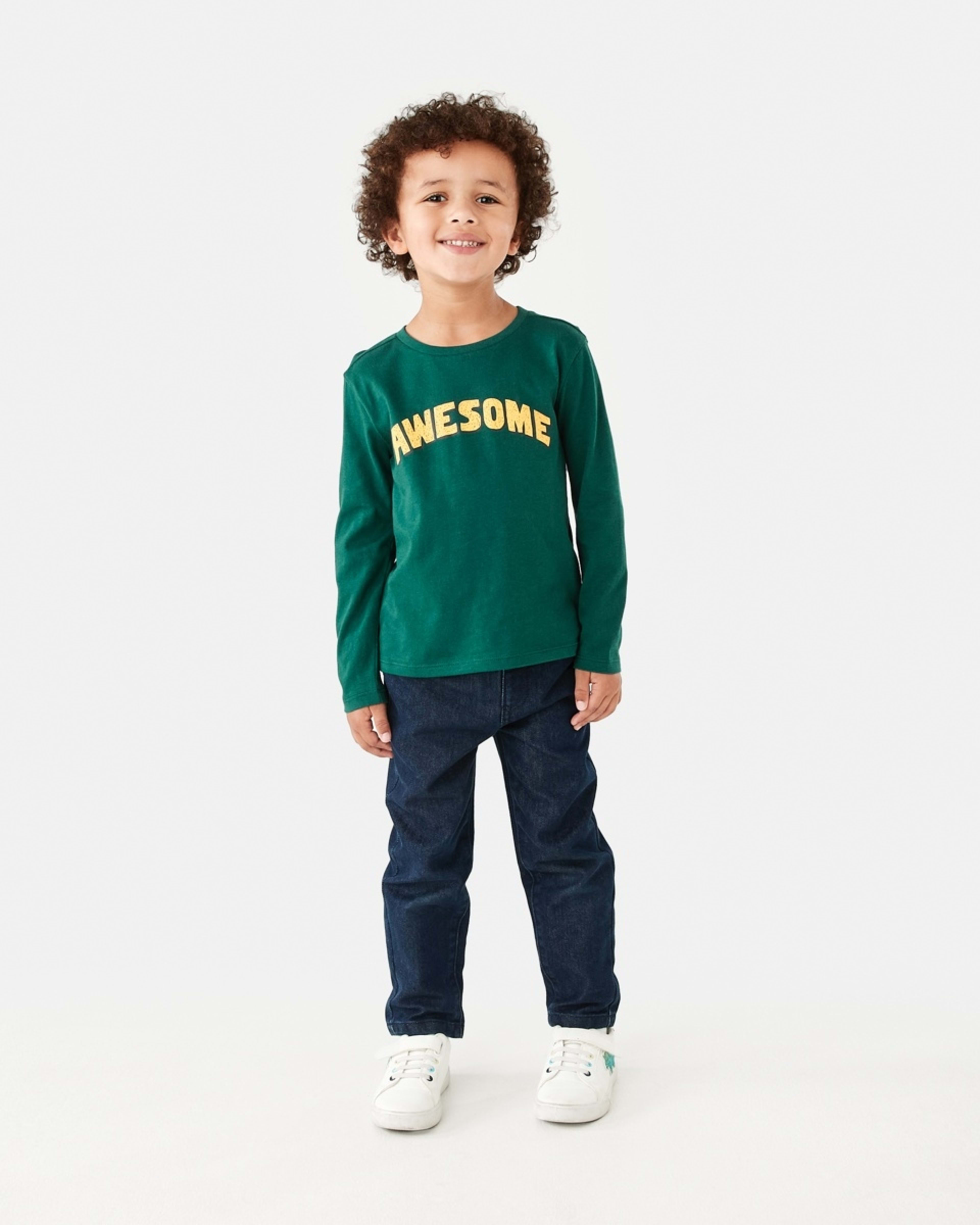 5 Long Sleeve Print T-shirt Grn Awesom, 5 of 8