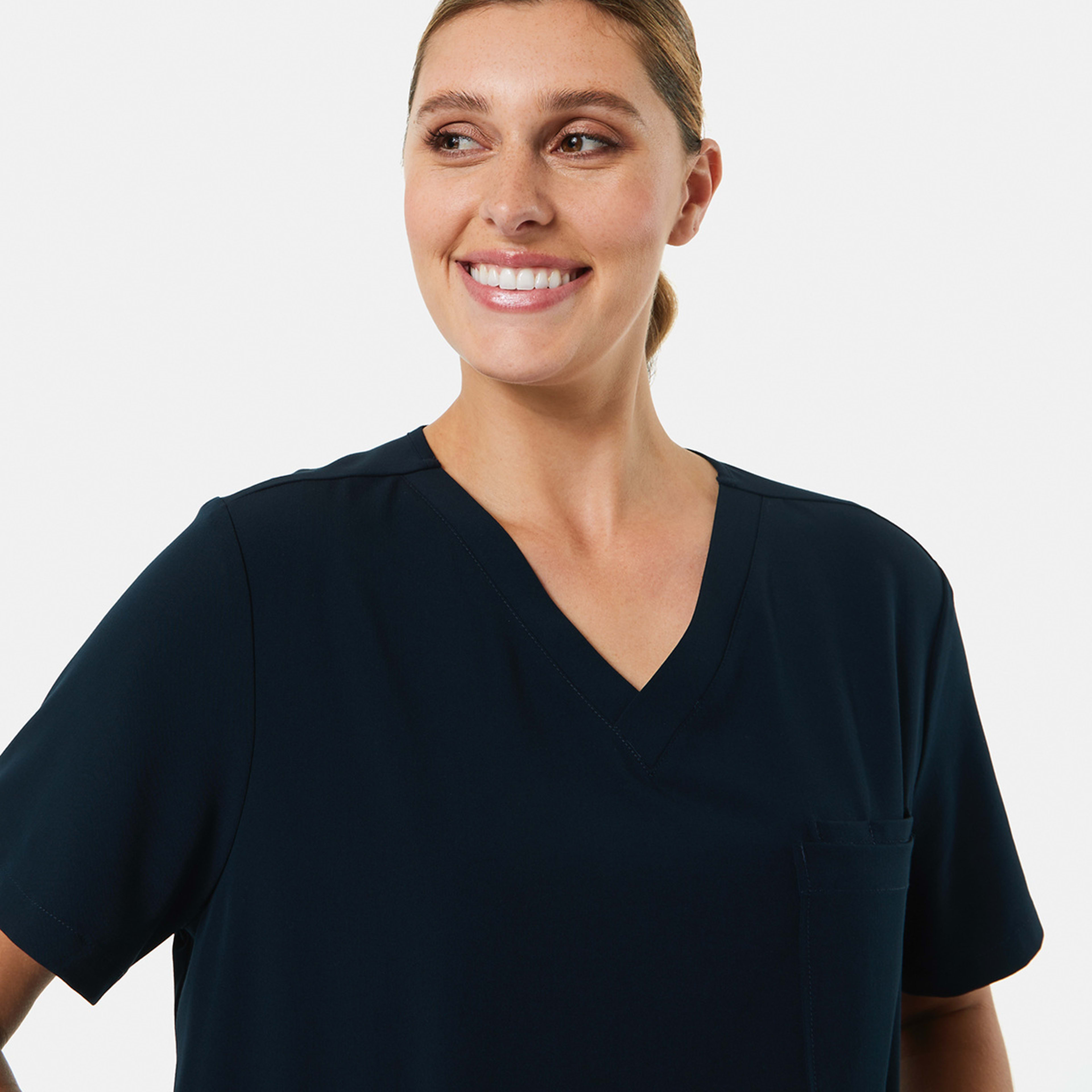5 Work Short Sleeve Scrub Top Parisian Night, 5 of 9