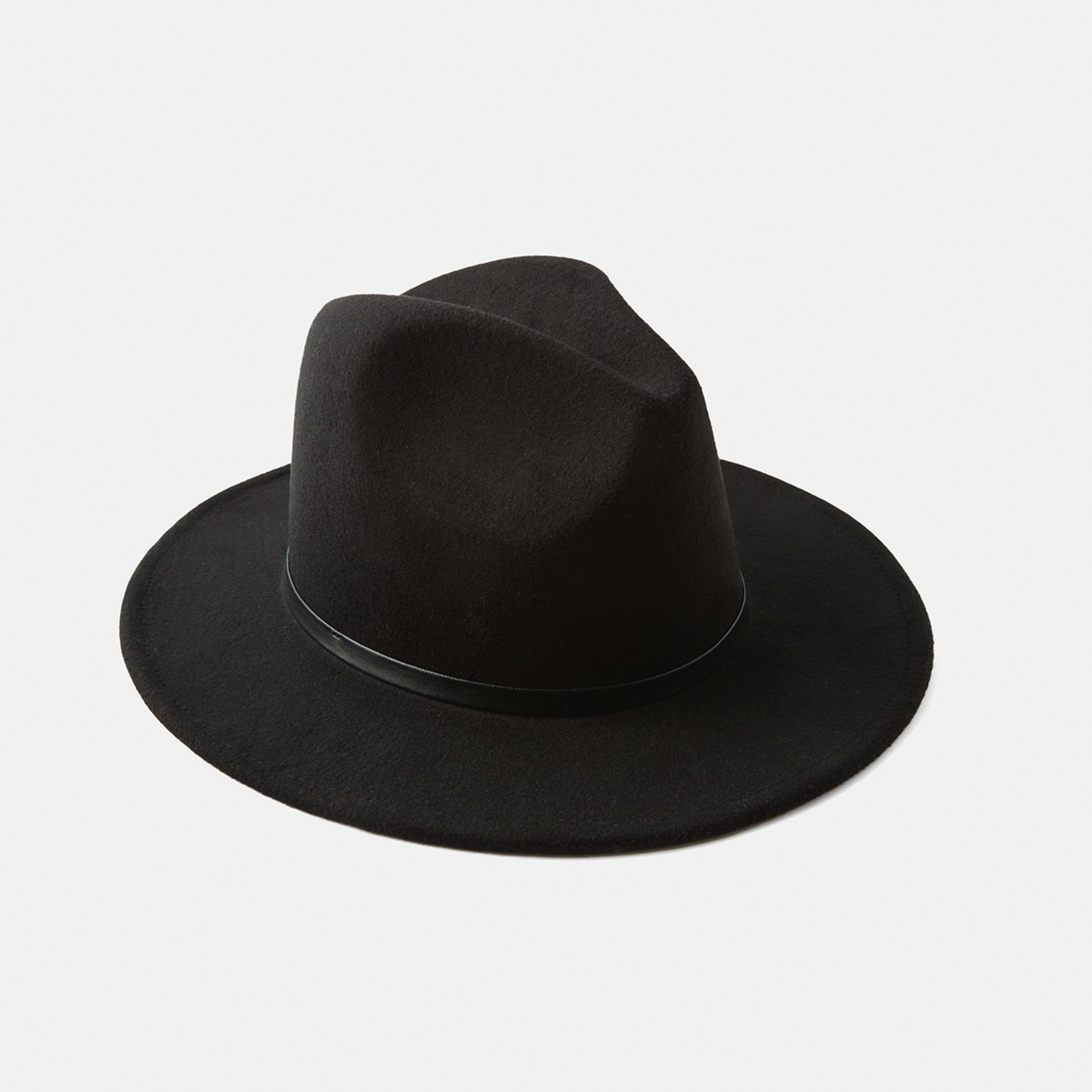 1 Short Brim Fedora Hat Black2, 1 of 4