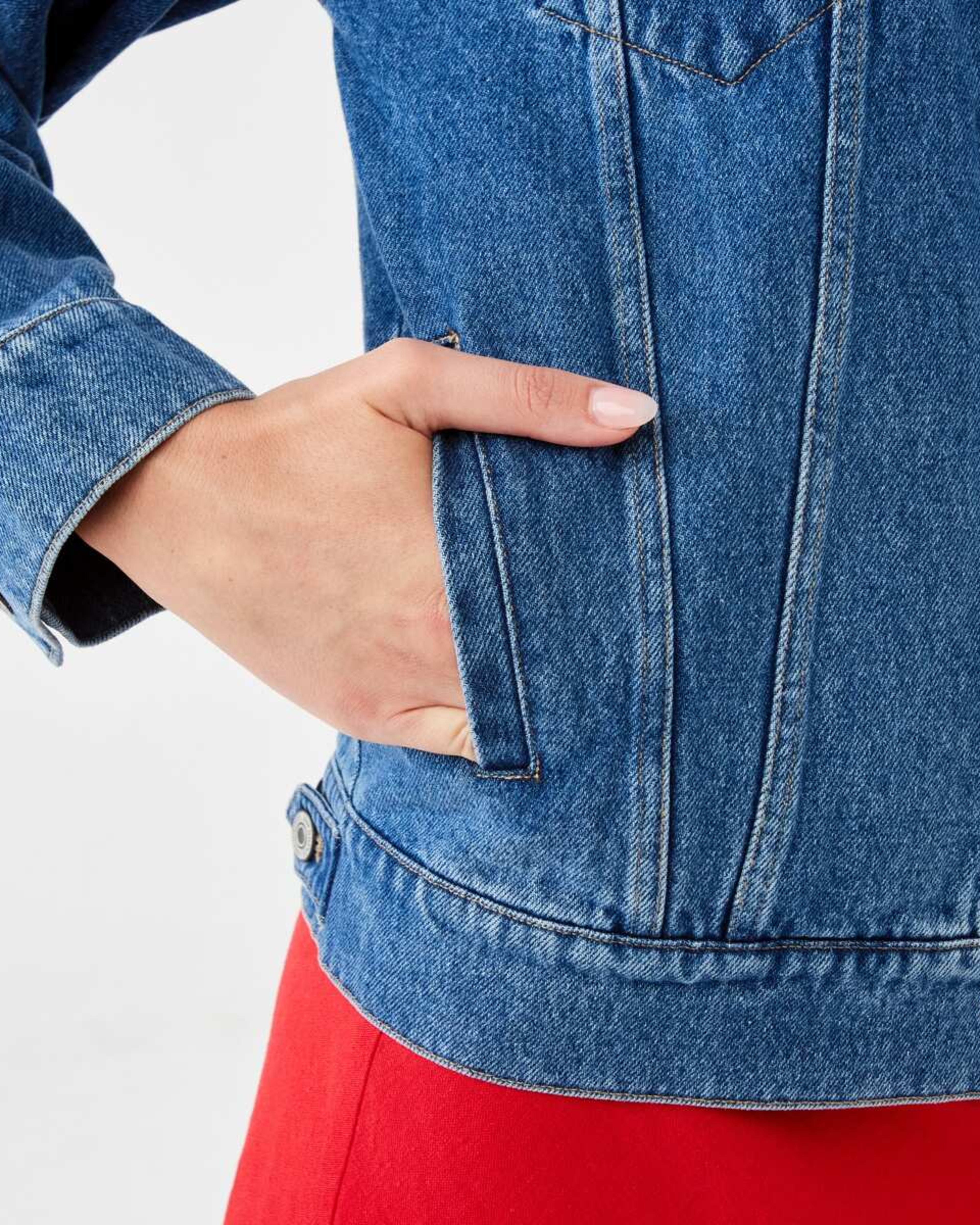 9 Oversized Denim Jacket Mid Wash, 9 of 10