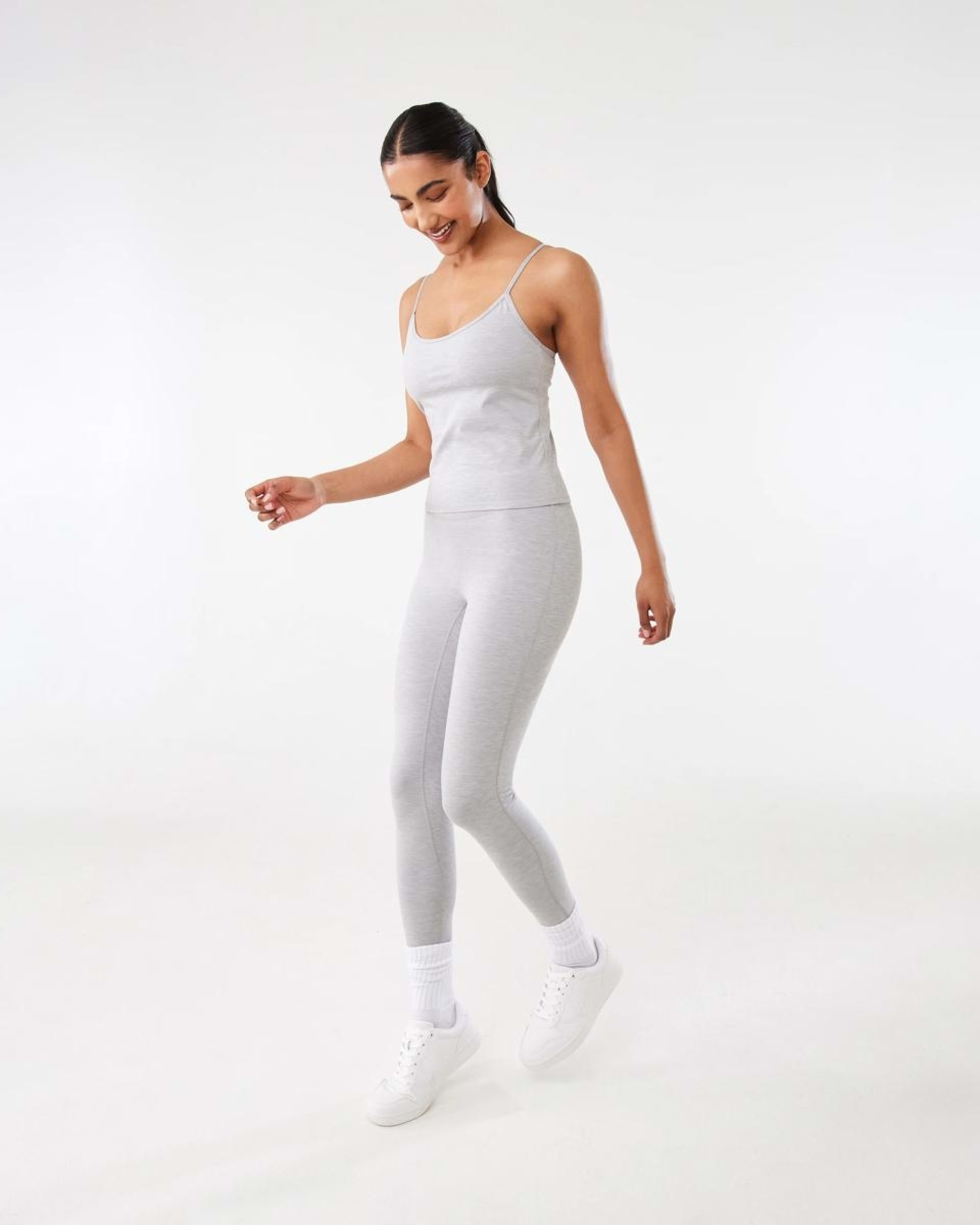 3 Active Womens Soft Touch Leggings Grey Marle, 3 of 6