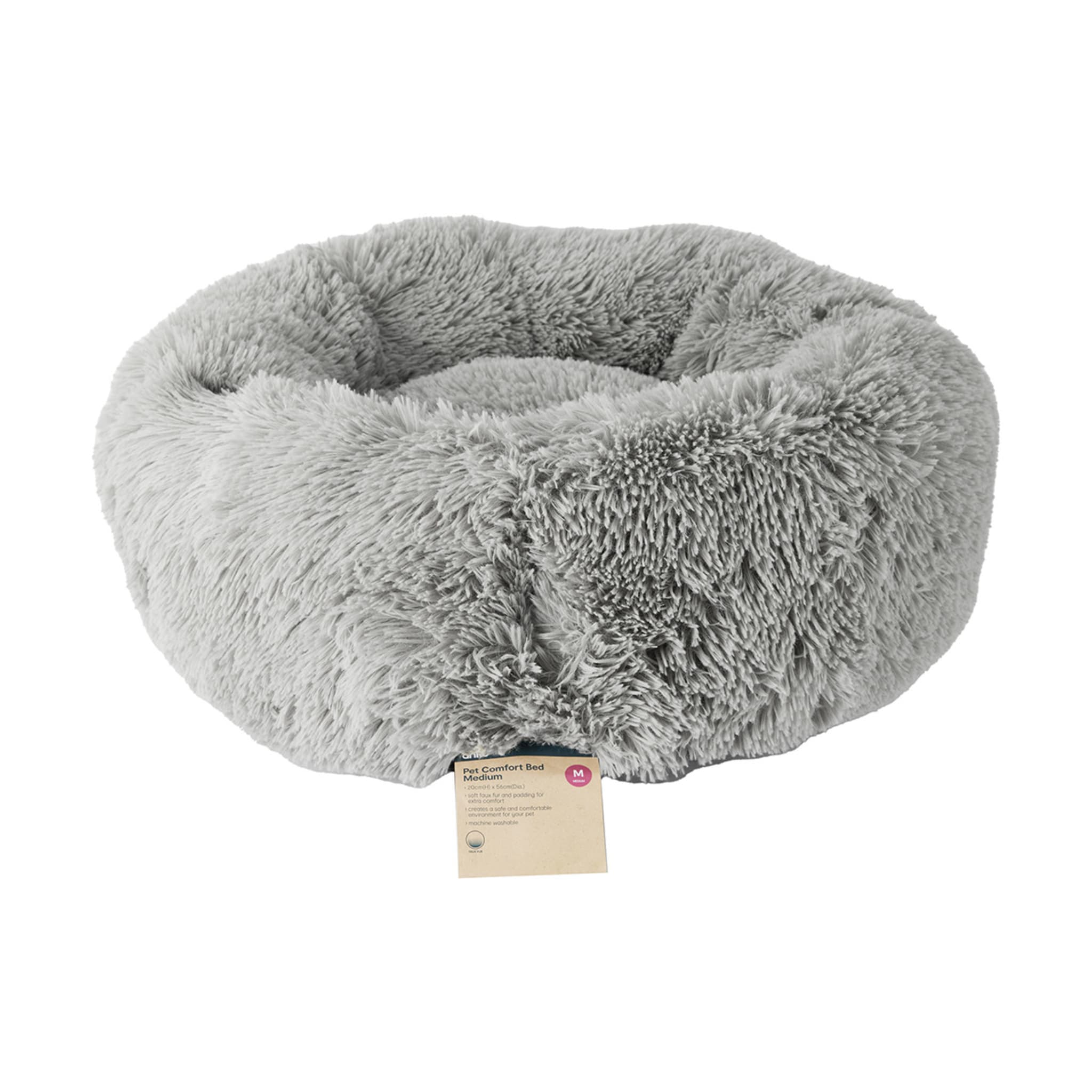 Pet Comfort Bed Medium, Cool Grey Kmart NZ