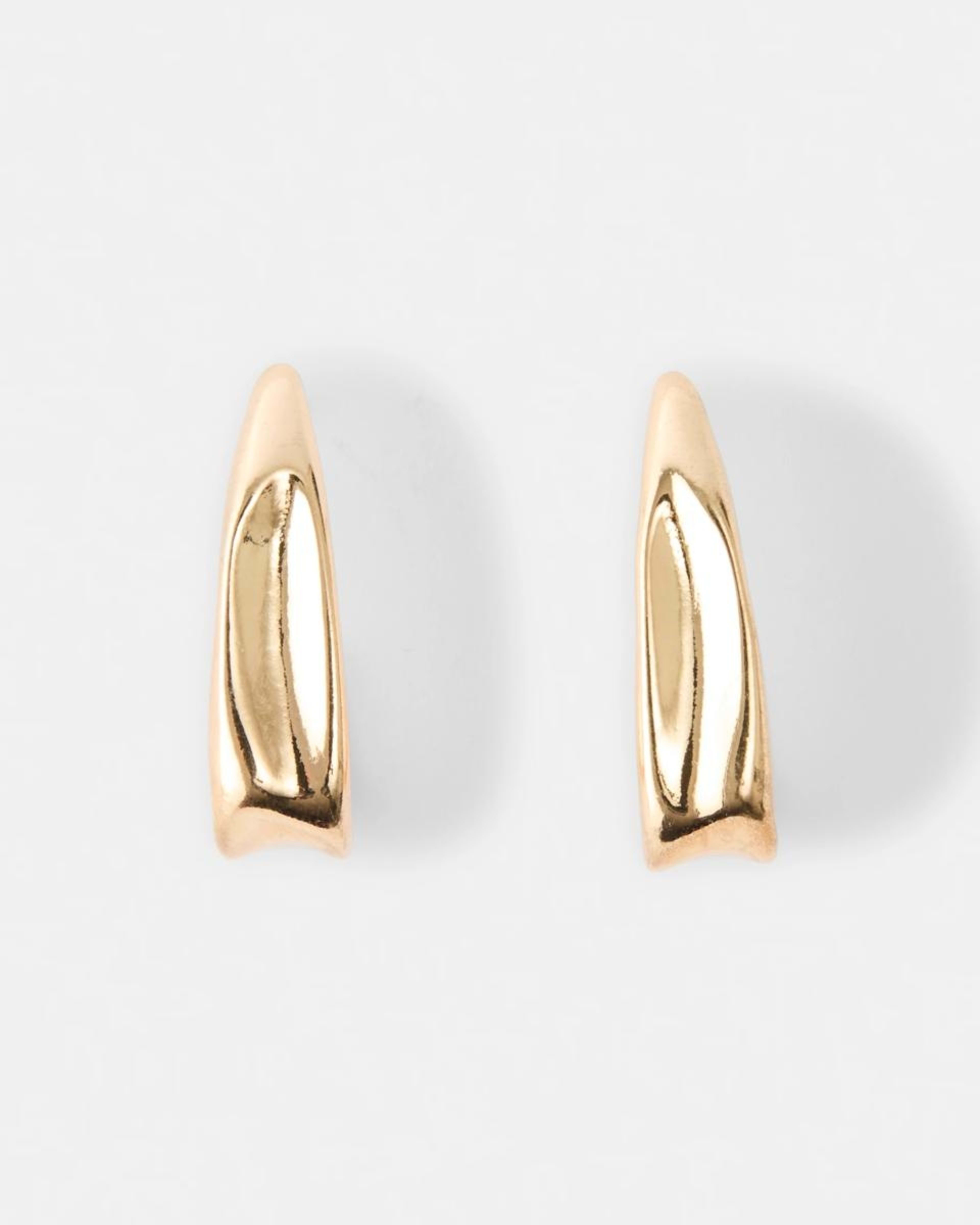 1 Molten Angular Hoop Earrings - Gold Tone Gold