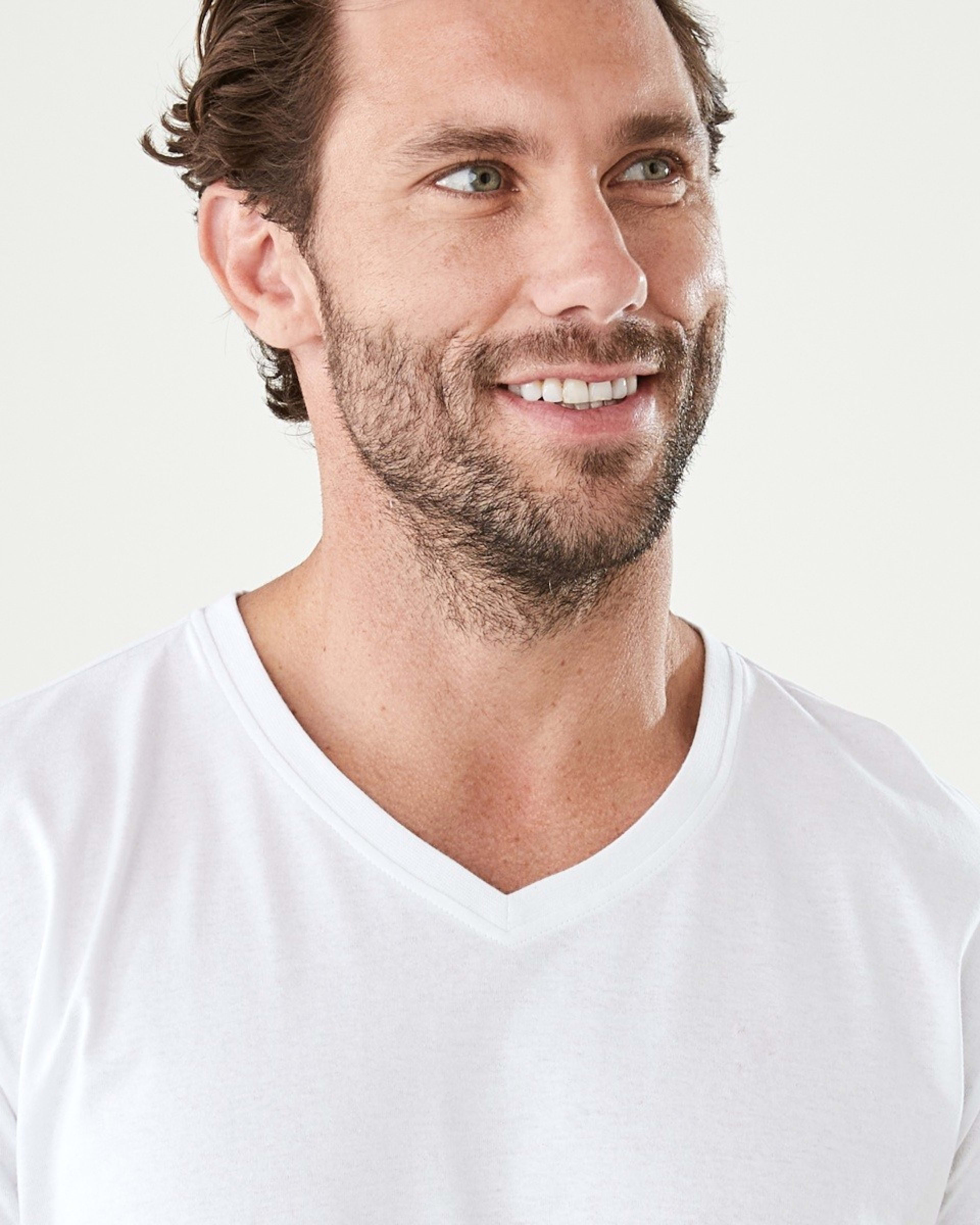 4 Plain V-Neck T-shirt WHITE, 4 of 5