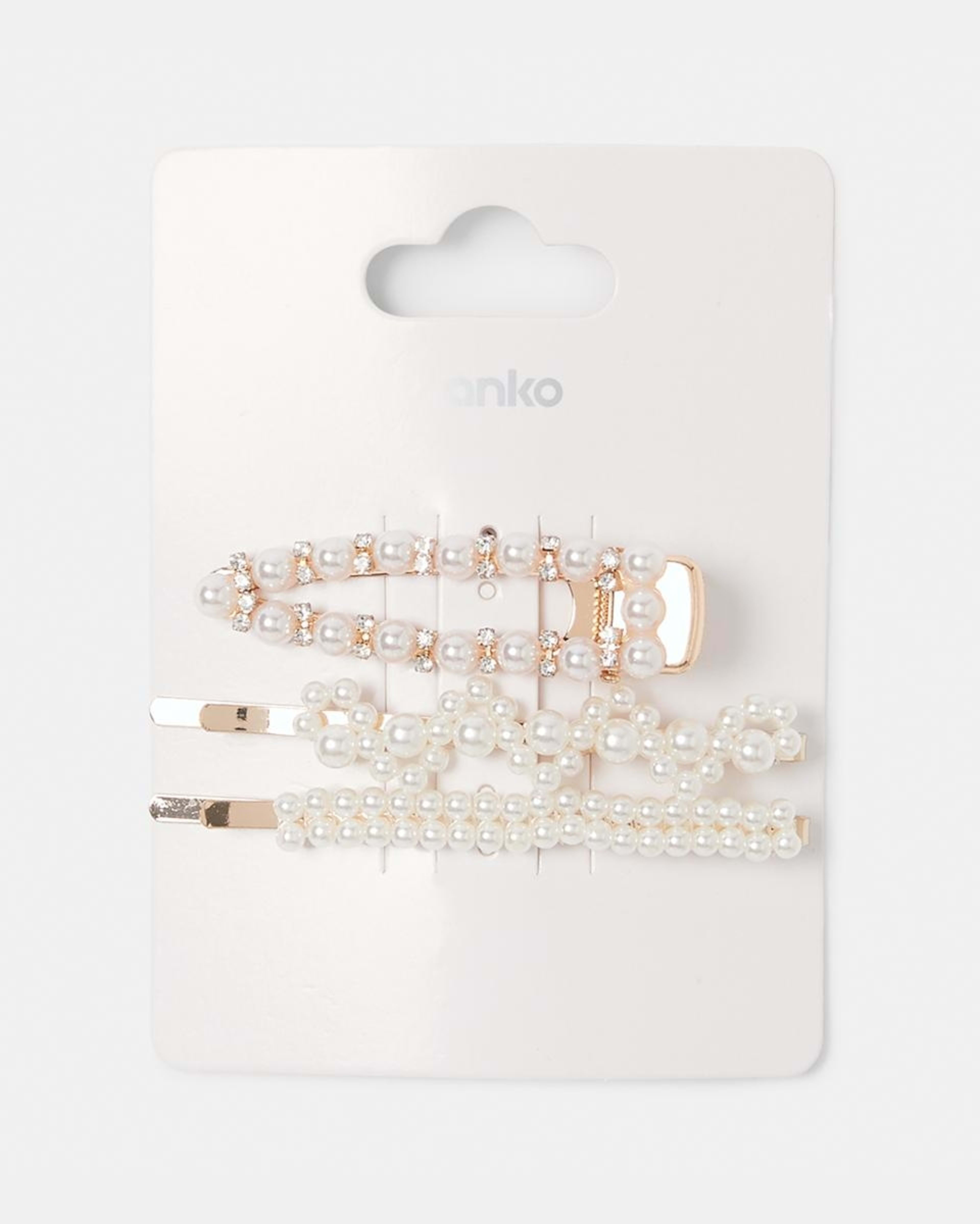 3 Pack Faux Pearl Gold Tone Hair Clips Kmart NZ