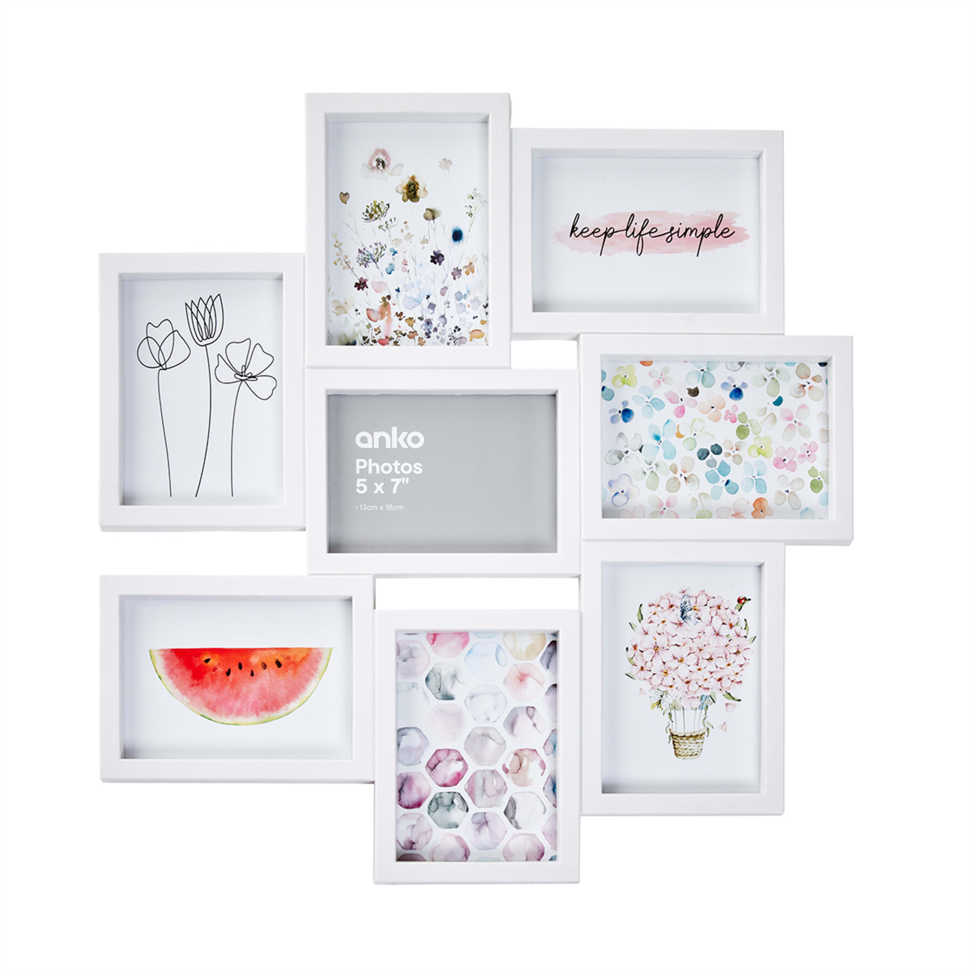 Collage Lily Photo Frame 5in. x 7in. White Kmart