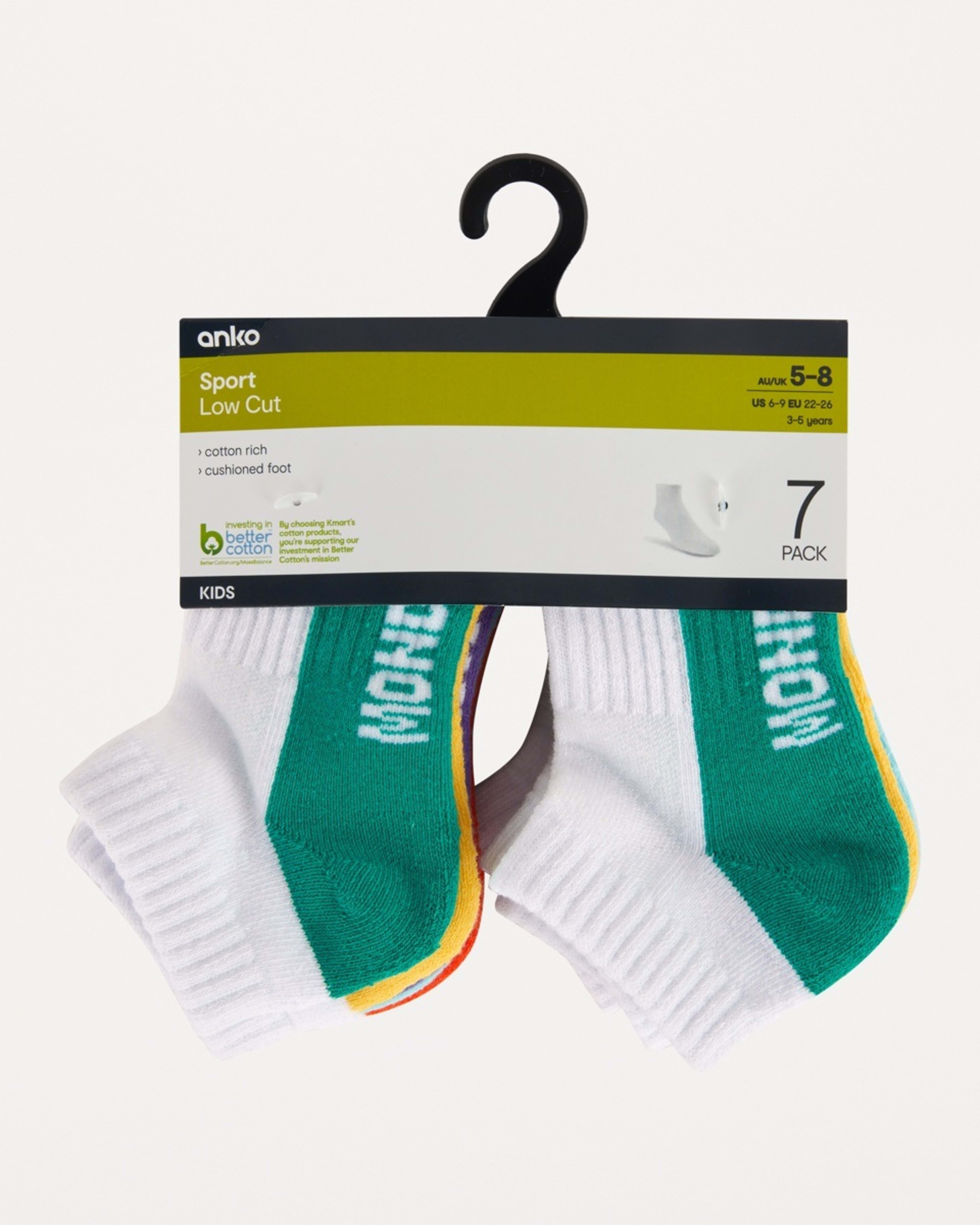 3 7 Pack Active Kids Days of the Week Low Cut Socks DAYS OF THE WEEK WHITE, 3 of 3