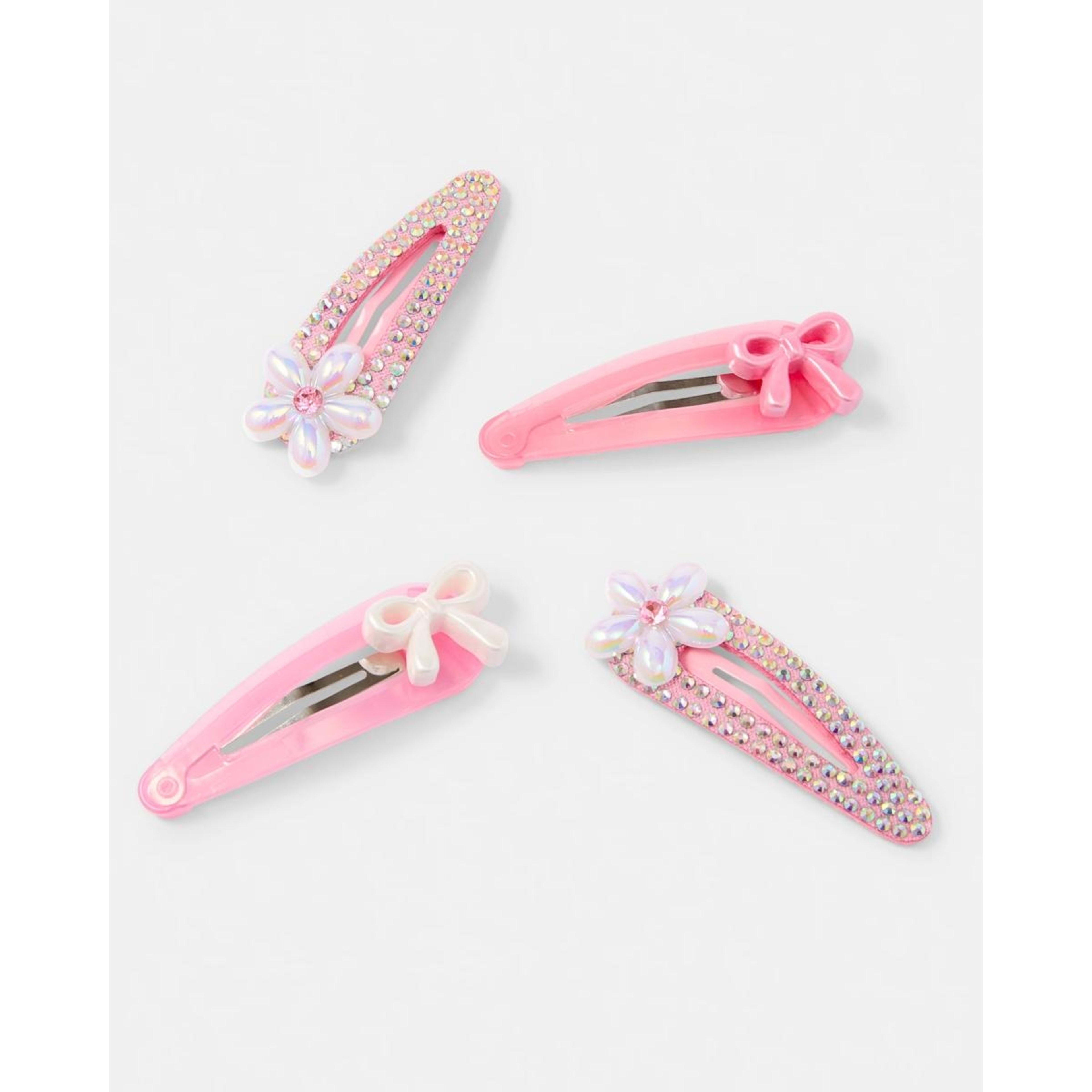 2 4 Pack Pink Bow Hair Clips, 2 of 3